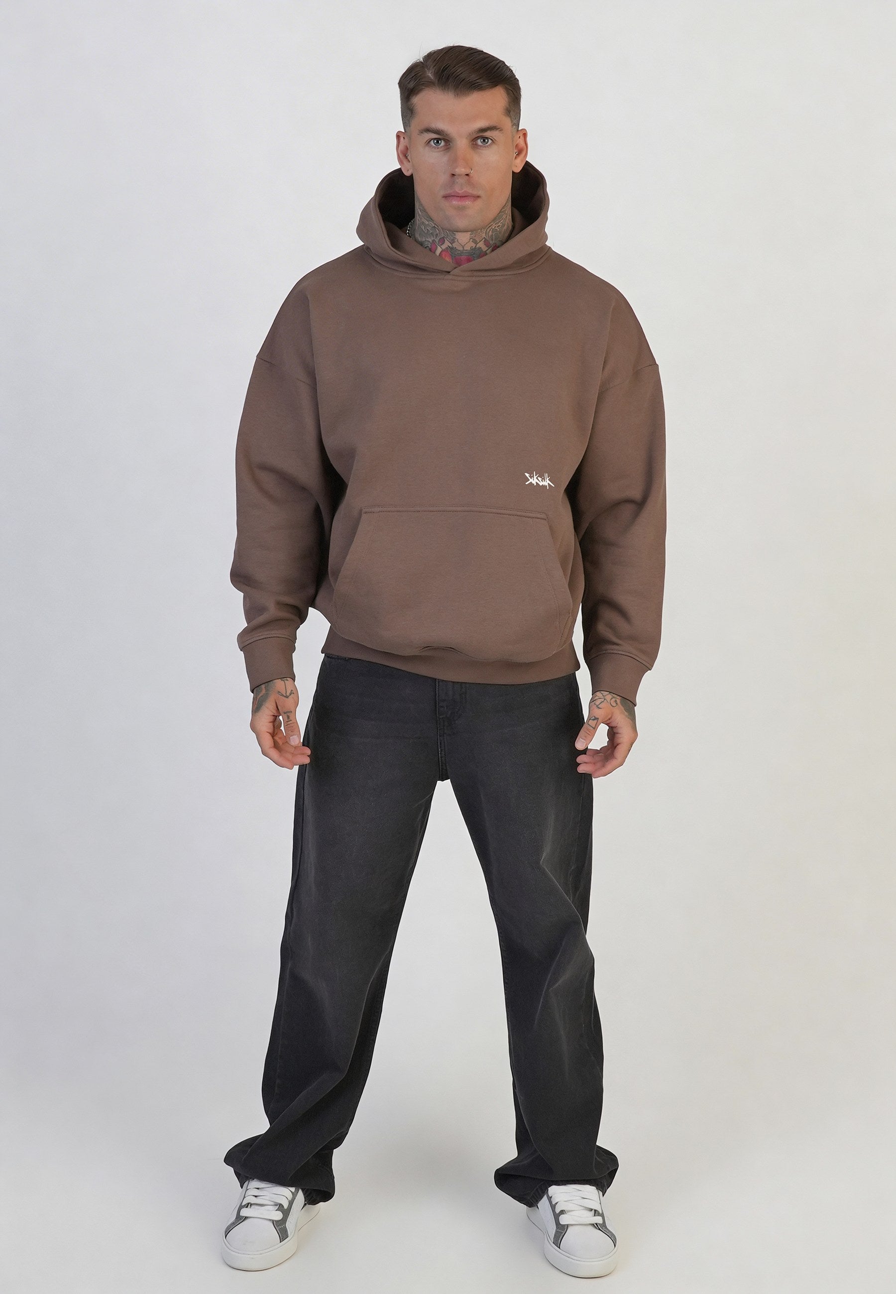 SikSilk Mens Brown Graphic Hoodie | SikSilk US