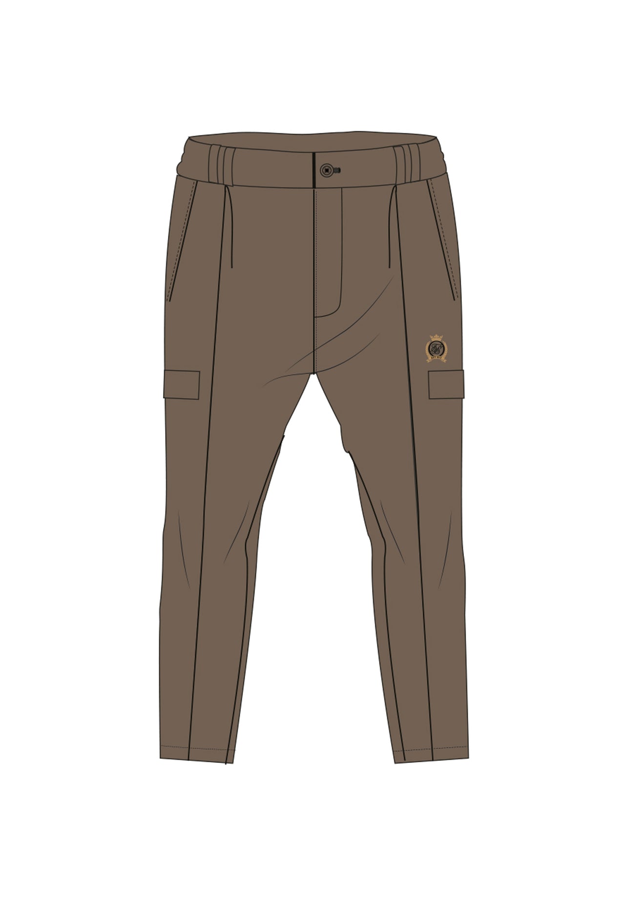 Brown Pleated Chino Pants
