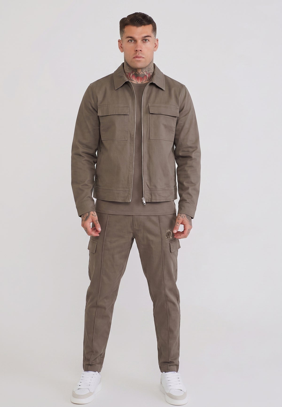 Brown Pleated Chino Pants (1)