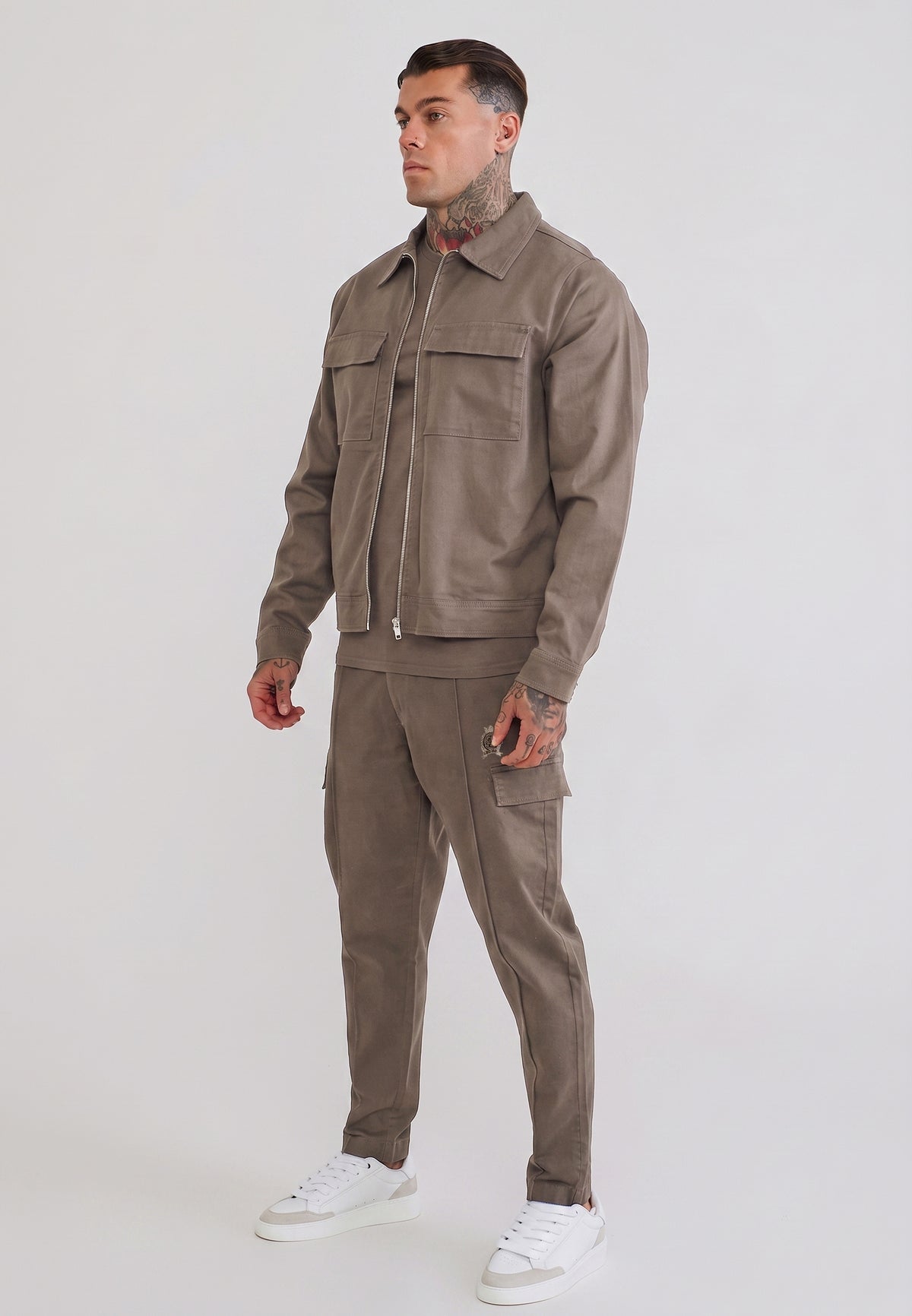 Brown Pleated Chino Pants (3)