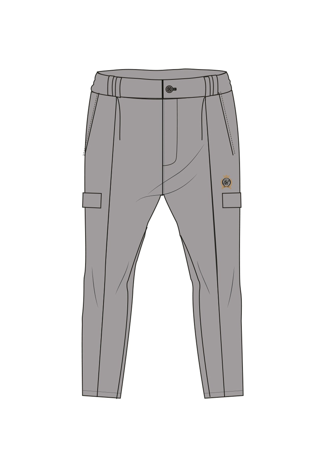 Grey Pleated Chino Pants