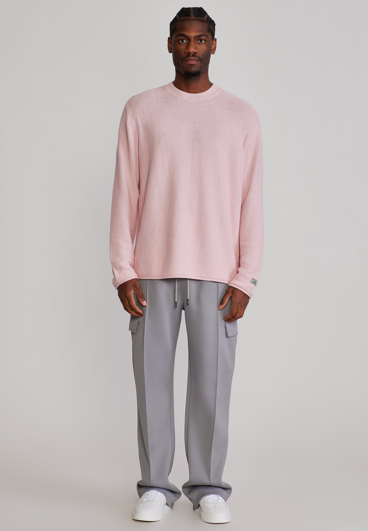 Grey Pleated Chino Pants (1)