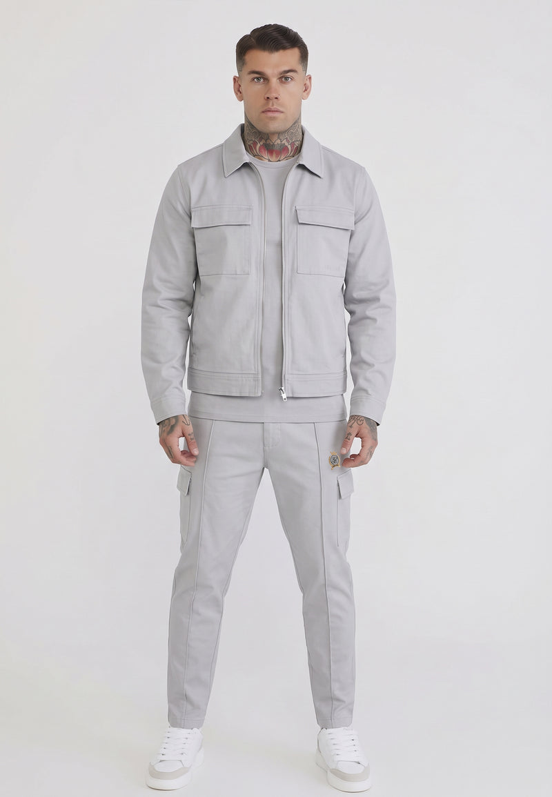 Grey Pleated Chino Pants (1)