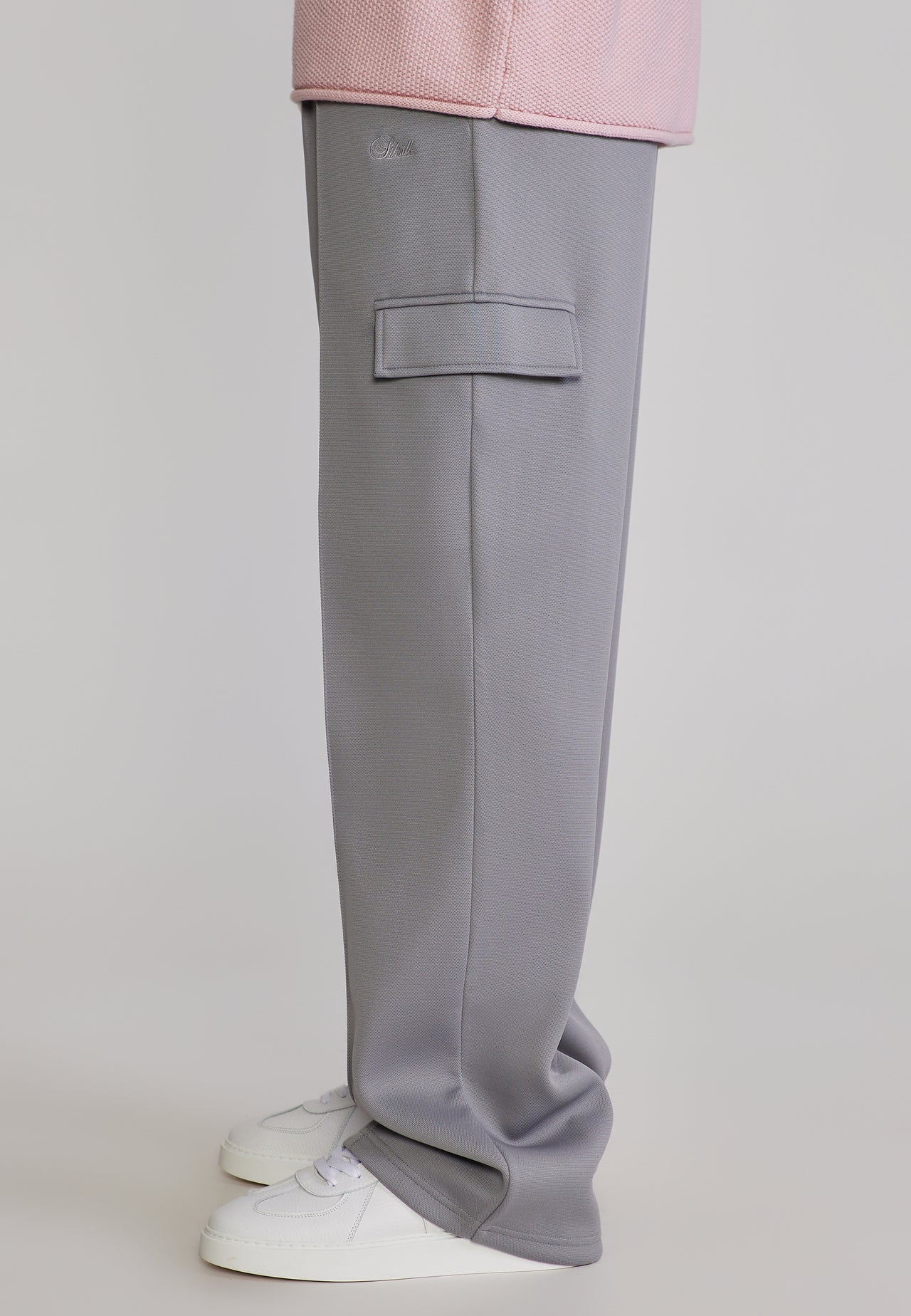Grey Pleated Chino Pants (2)