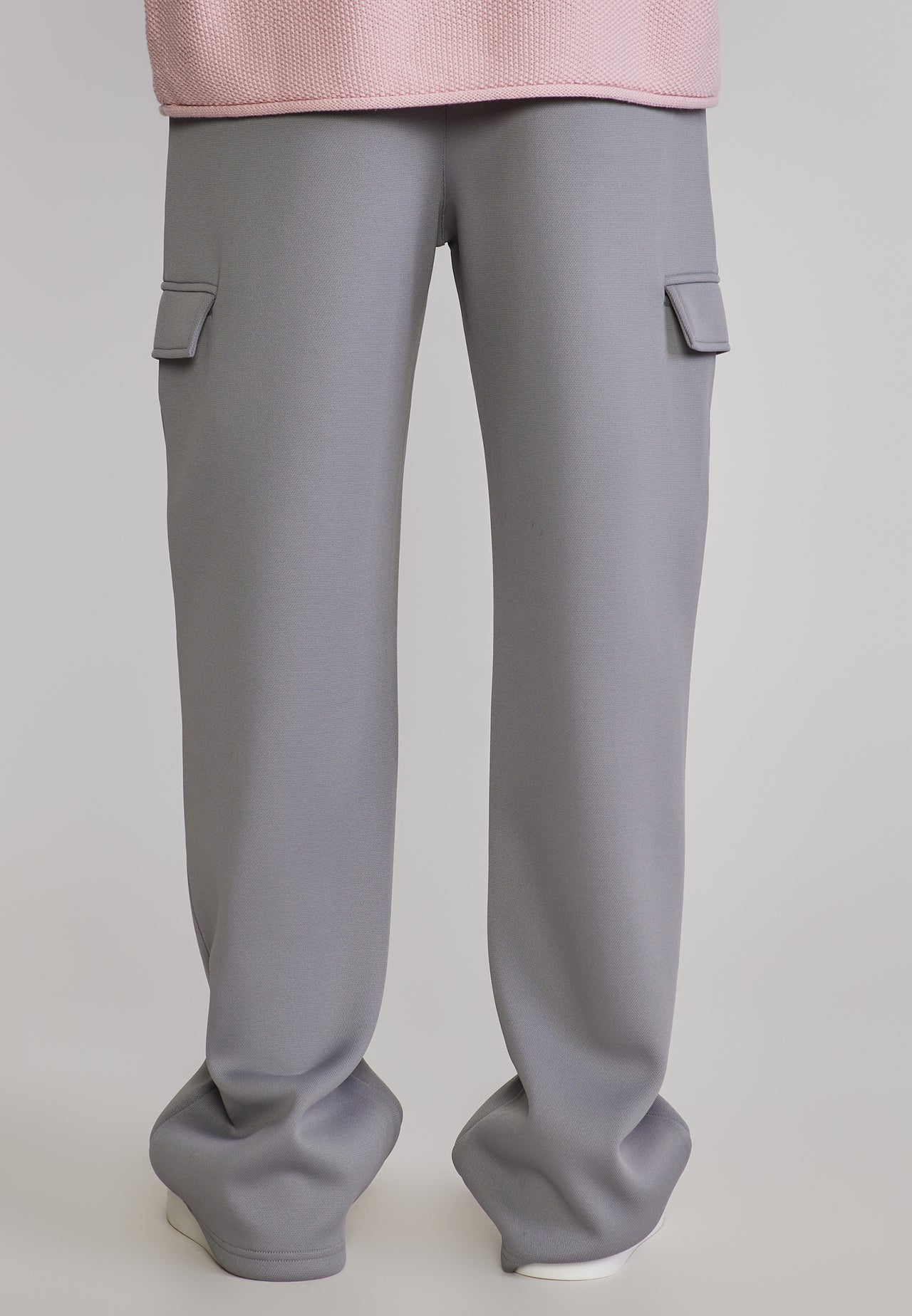 Grey Pleated Chino Pants (4)