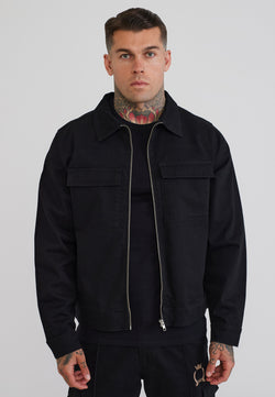 Black Utility Overshirt