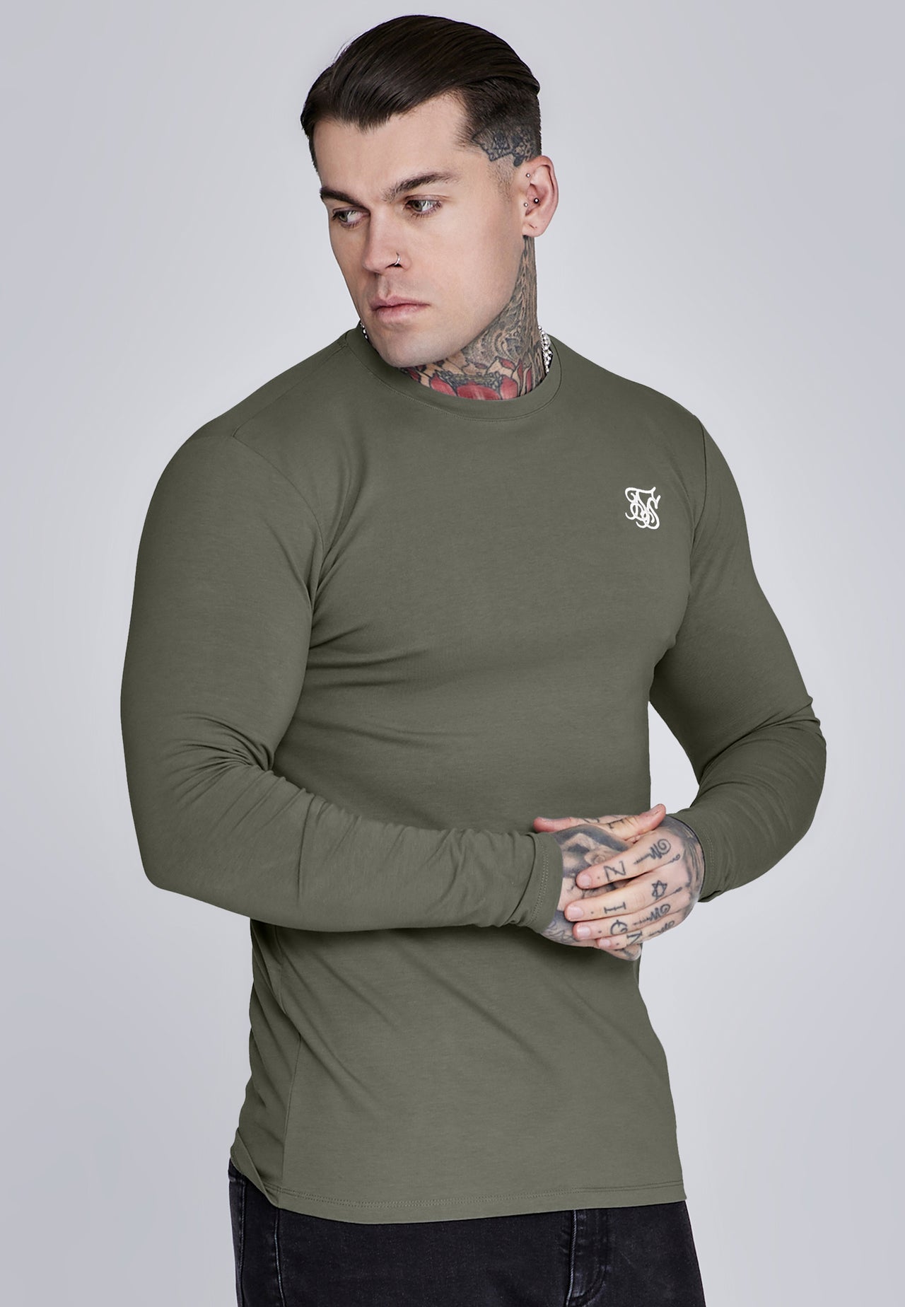 Khaki Green Essentials LS T-Shirt