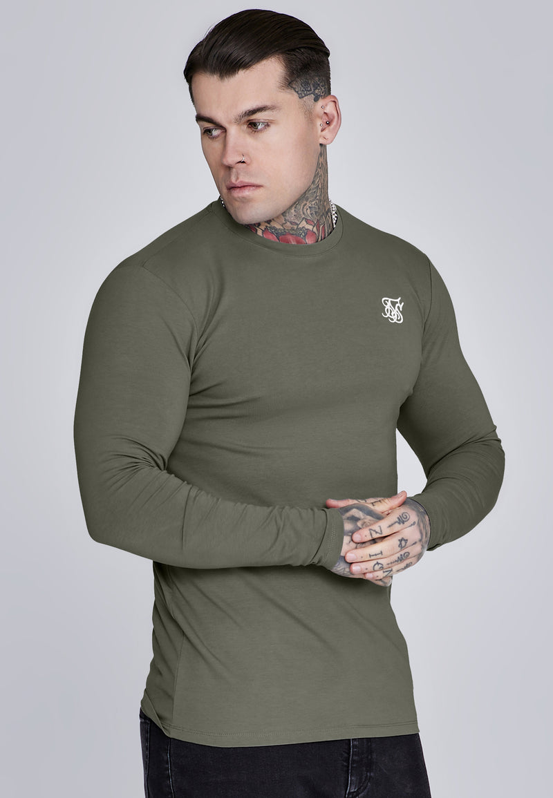 Khaki Green Essentials LS T-Shirt