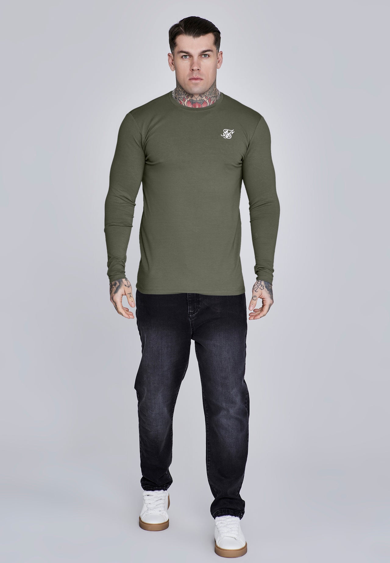 Khaki Green Essentials LS T-Shirt (2)