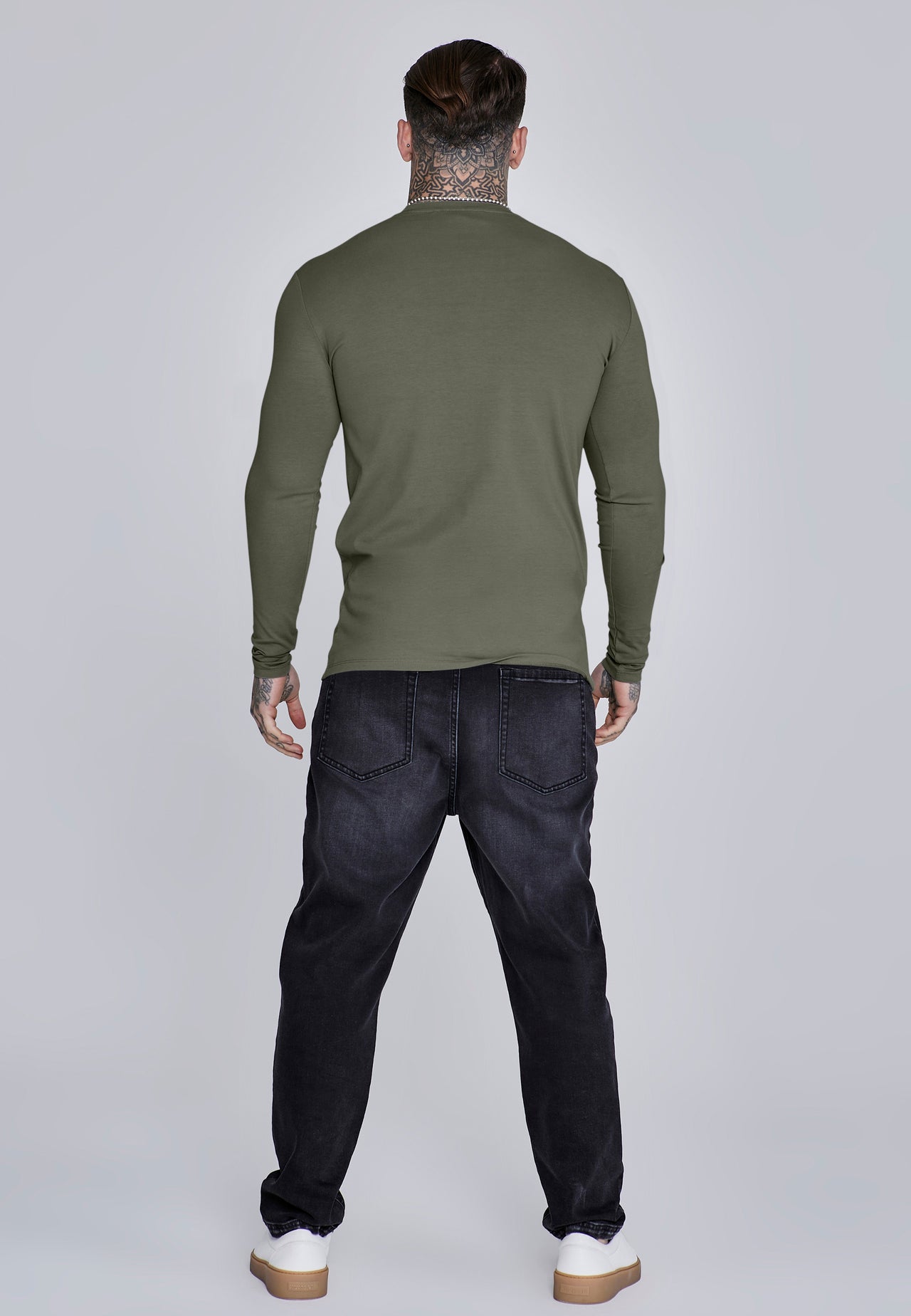 Khaki Green Essentials LS T-Shirt (4)