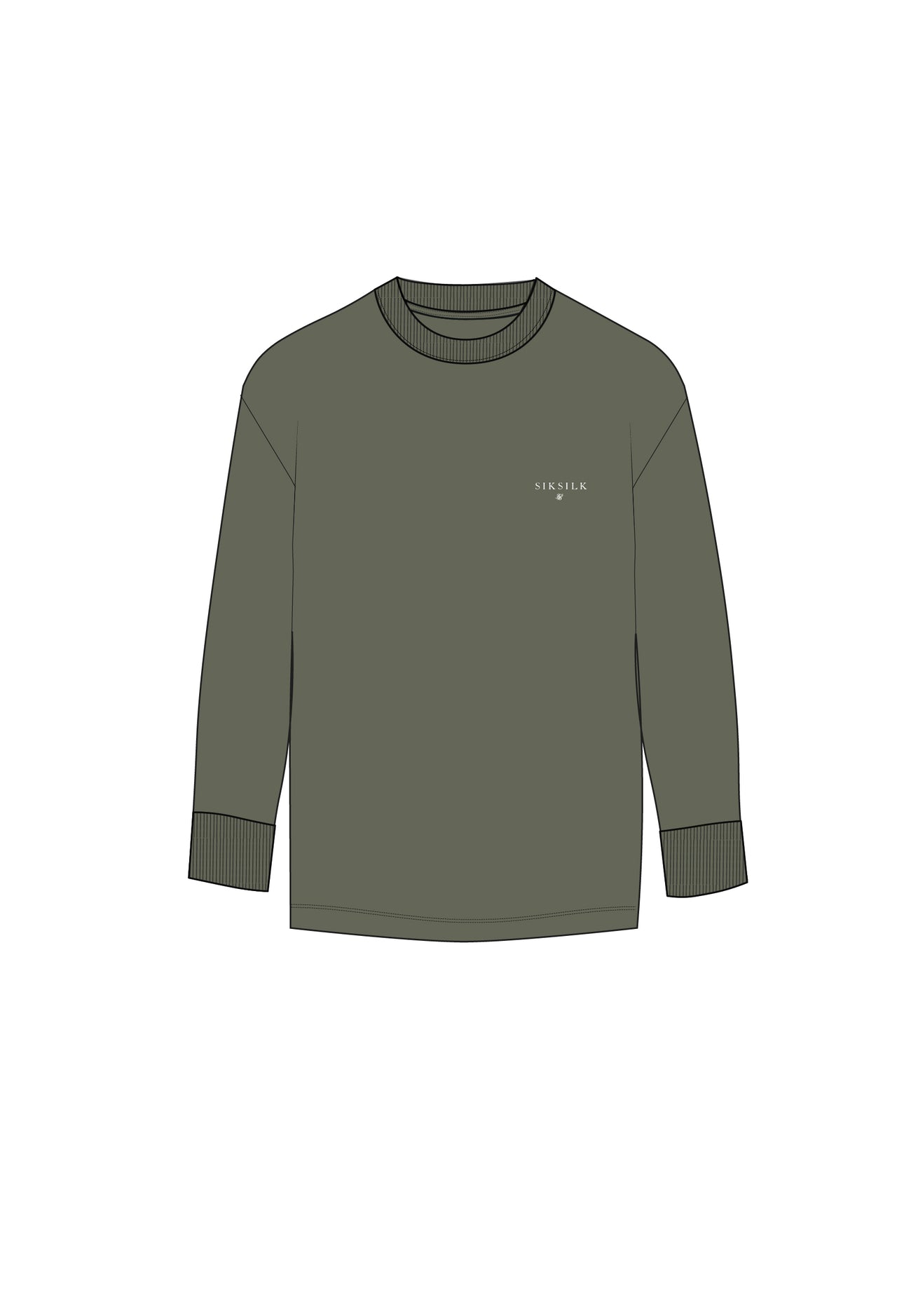 Khaki Green Long Sleeve T-Shirt