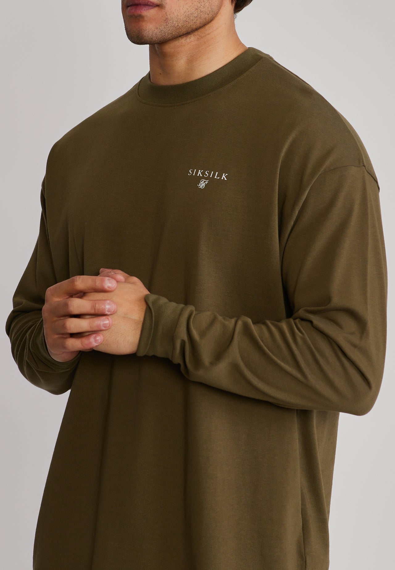 Khaki Green Long Sleeve T-Shirt (1)