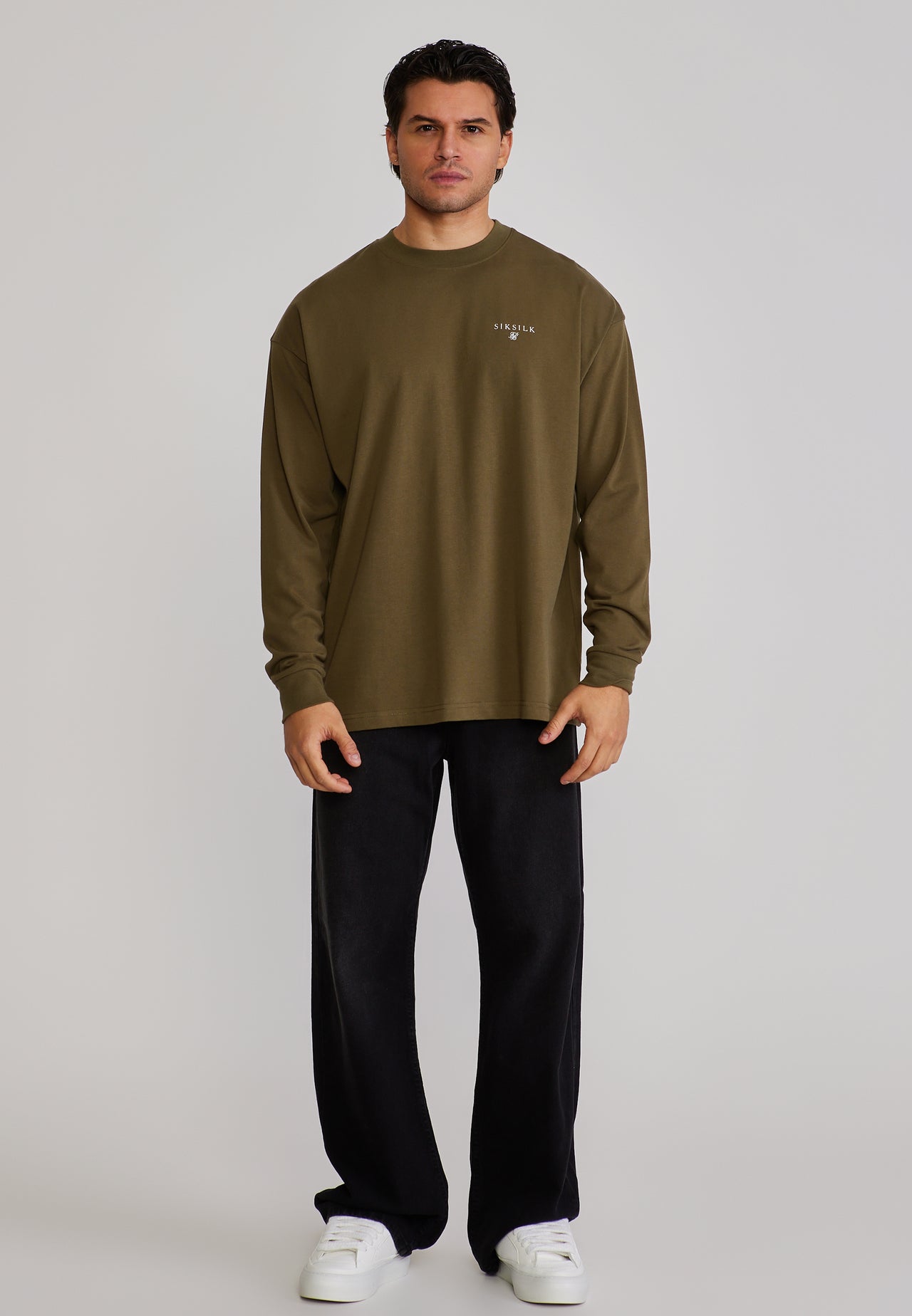 Khaki Green Long Sleeve T-Shirt (2)