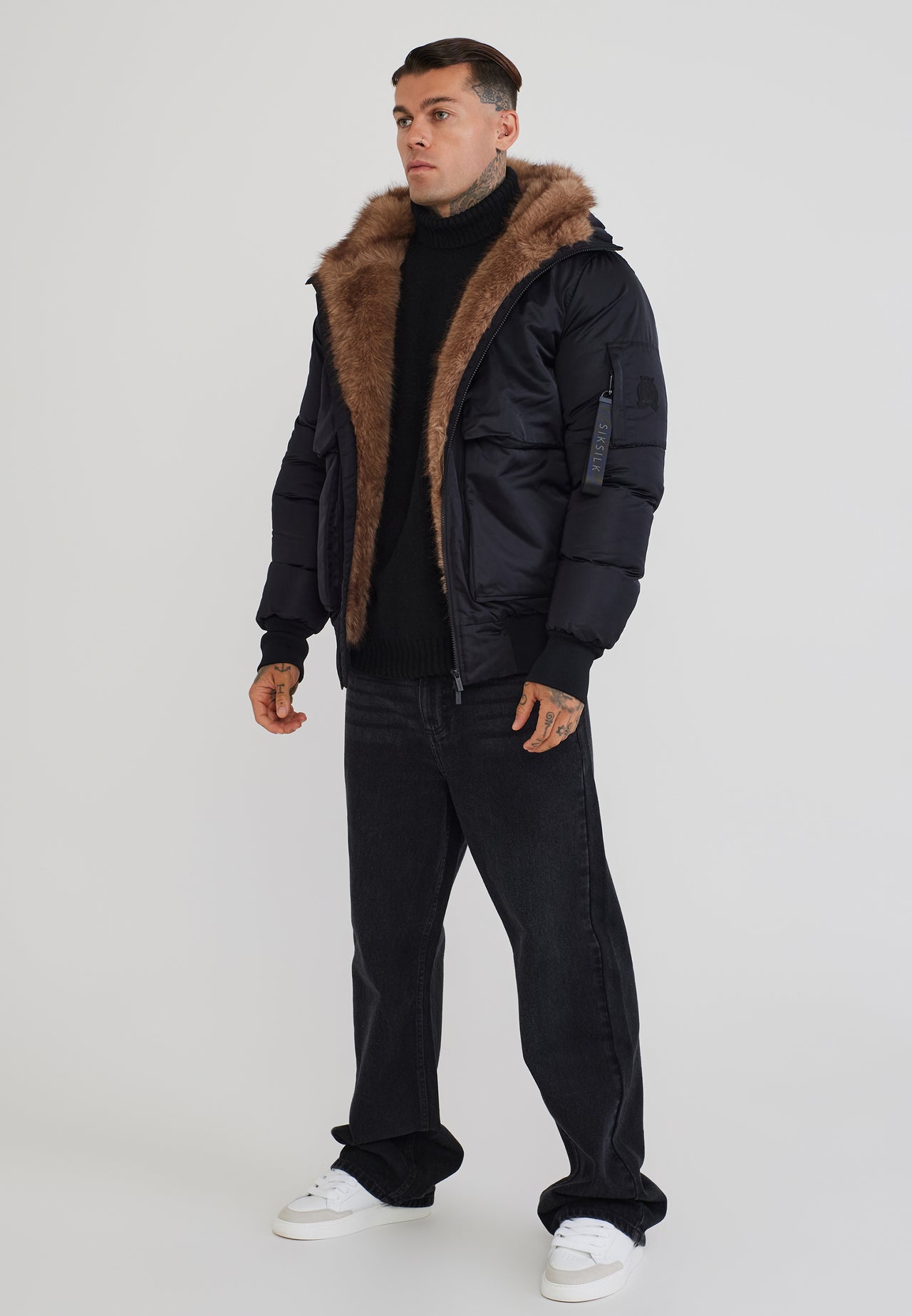 Black Hooded Bomber Jacket (3)