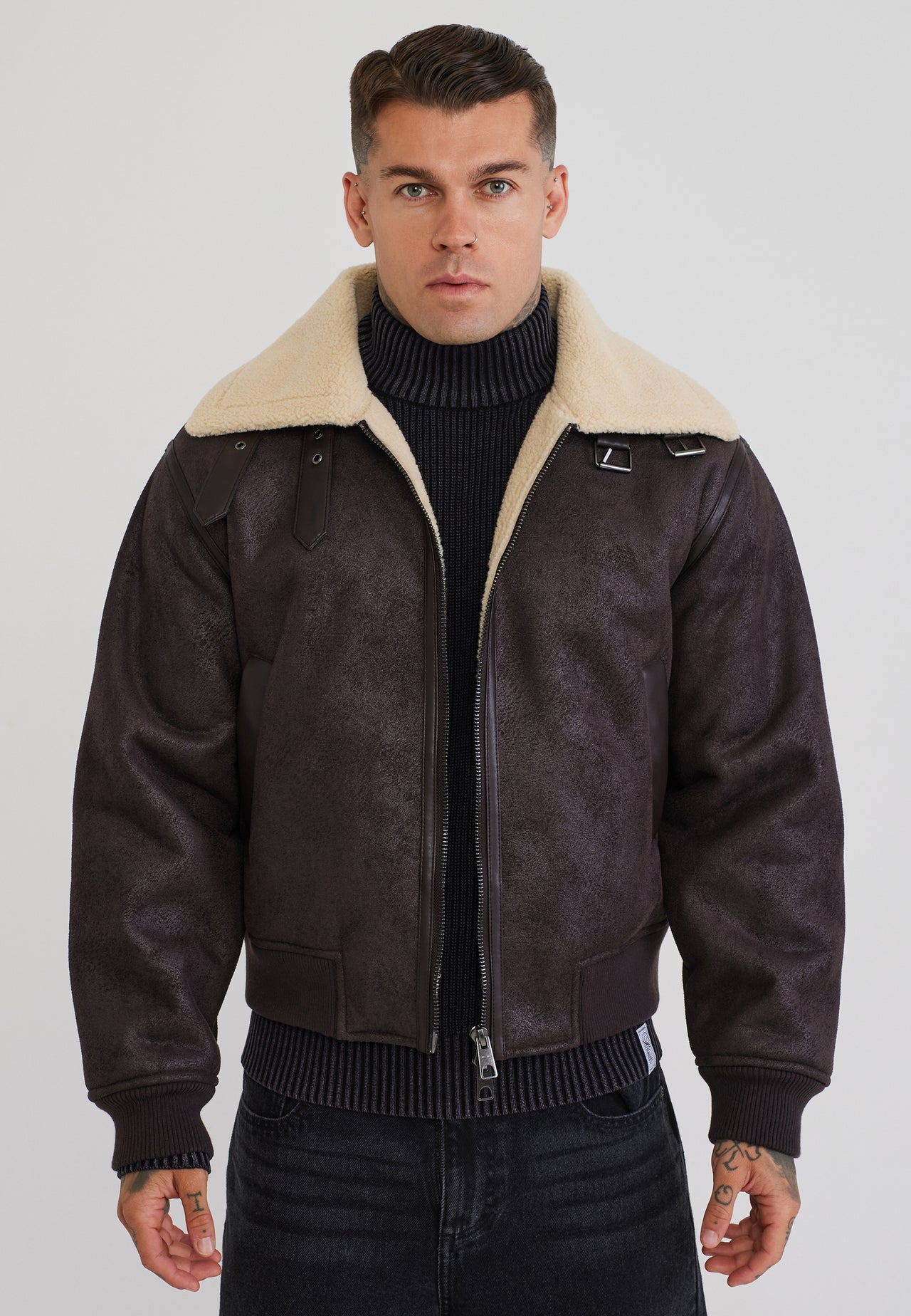 Brown Aviator Bomber Jacket