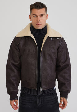 Brown Aviator Bomber Jacket