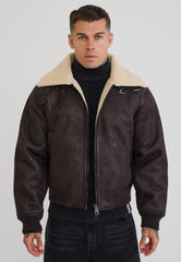 Brown Aviator Bomber Jacket
