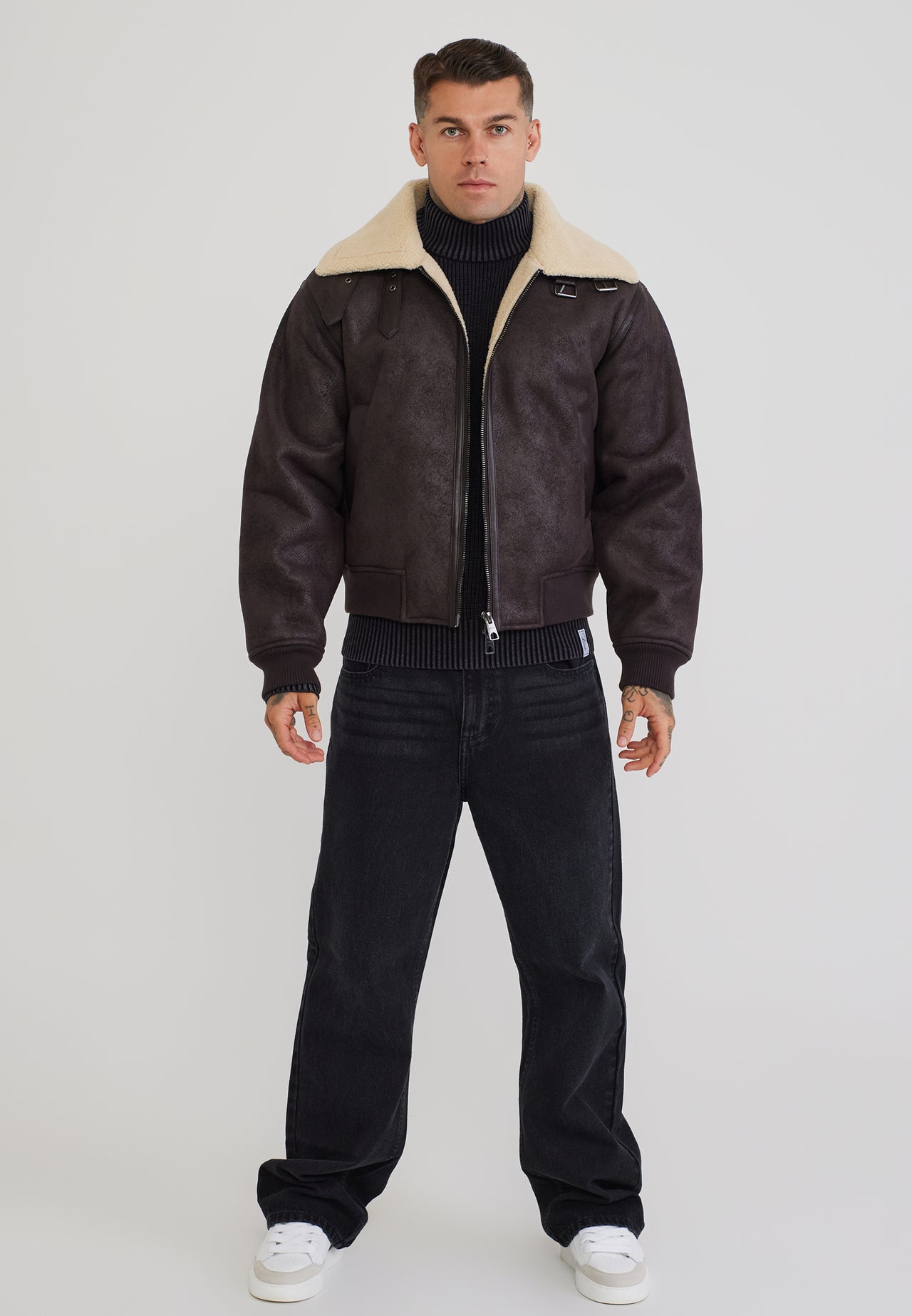 Brown Aviator Bomber Jacket (2)