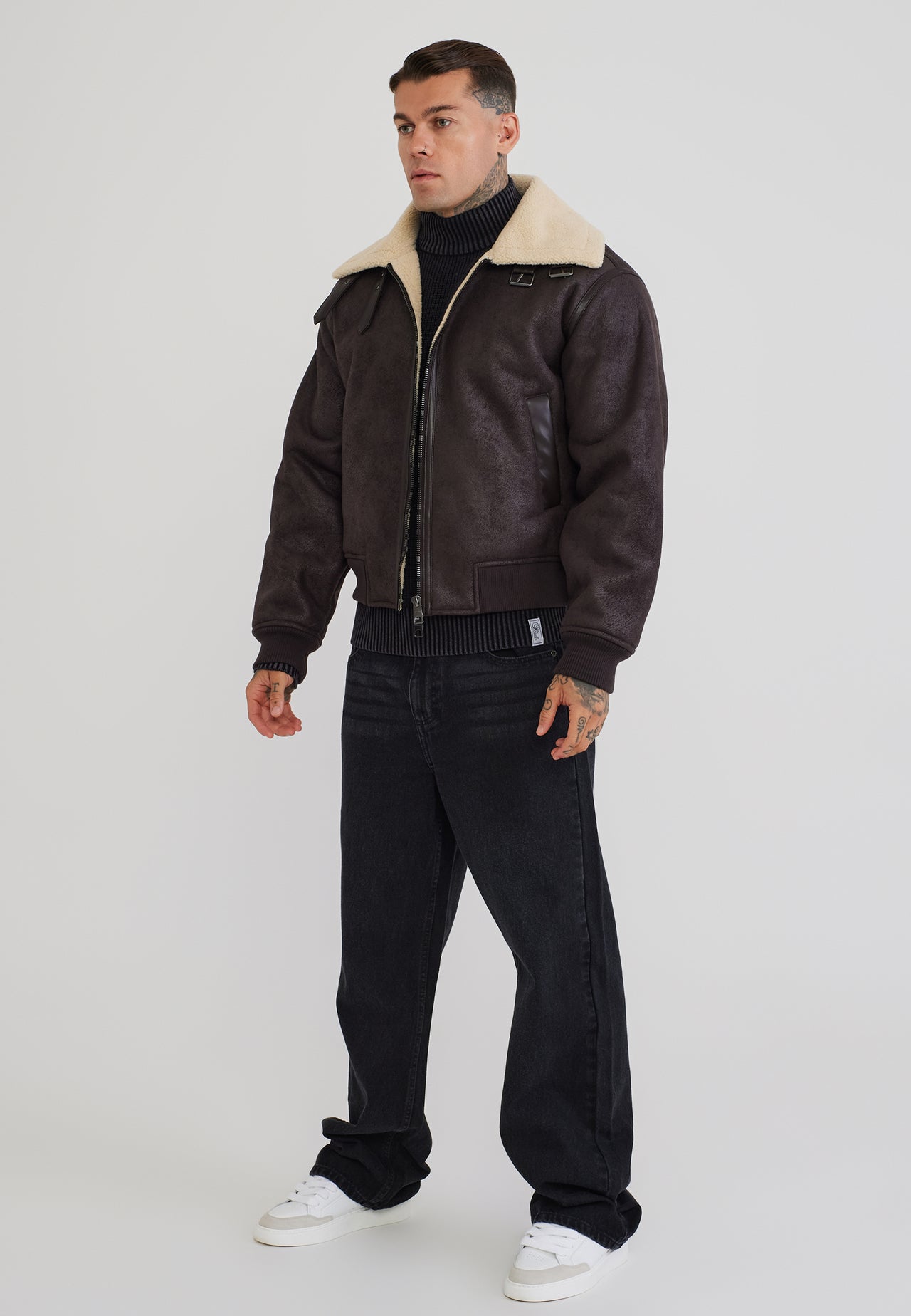 Brown Aviator Bomber Jacket (3)