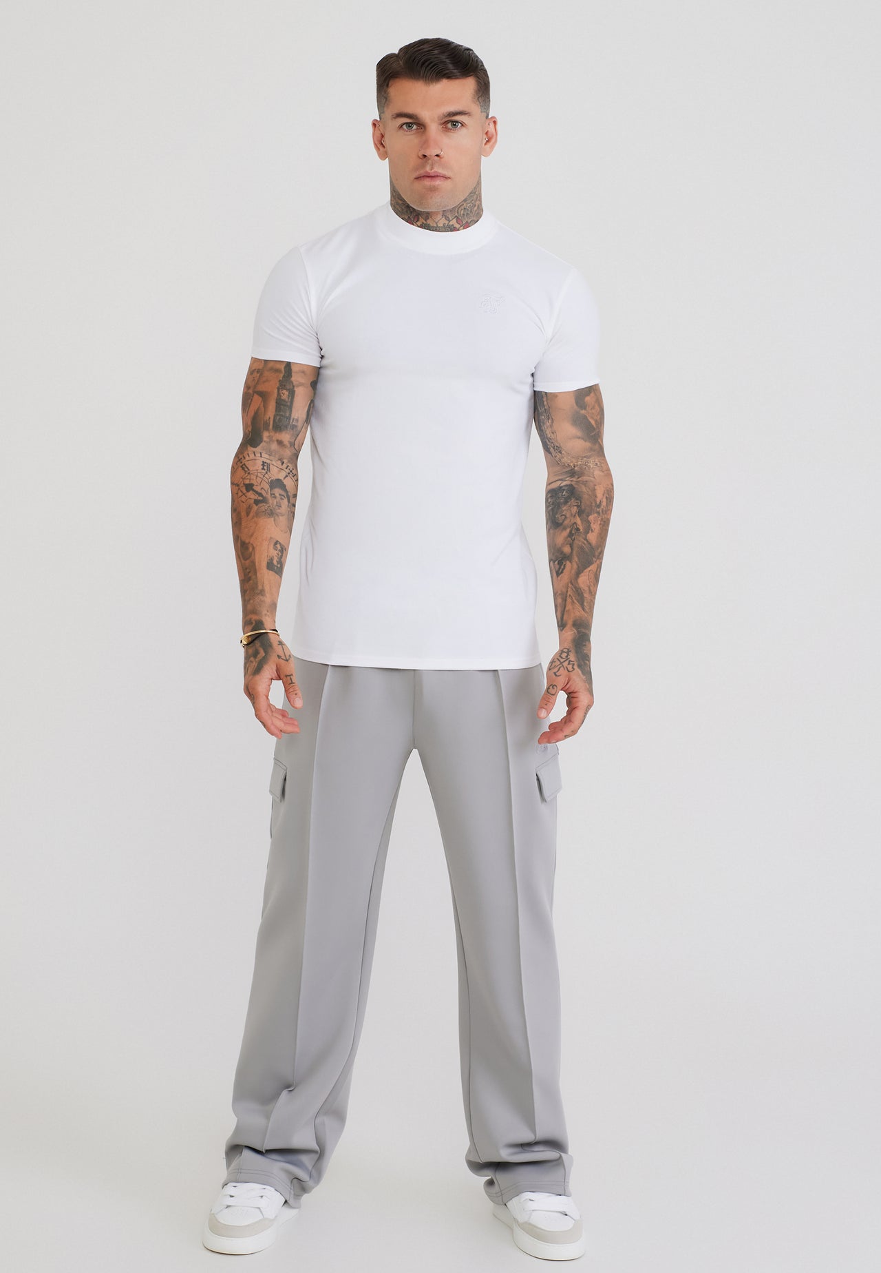 White Muscle Fit T-Shirt (2)
