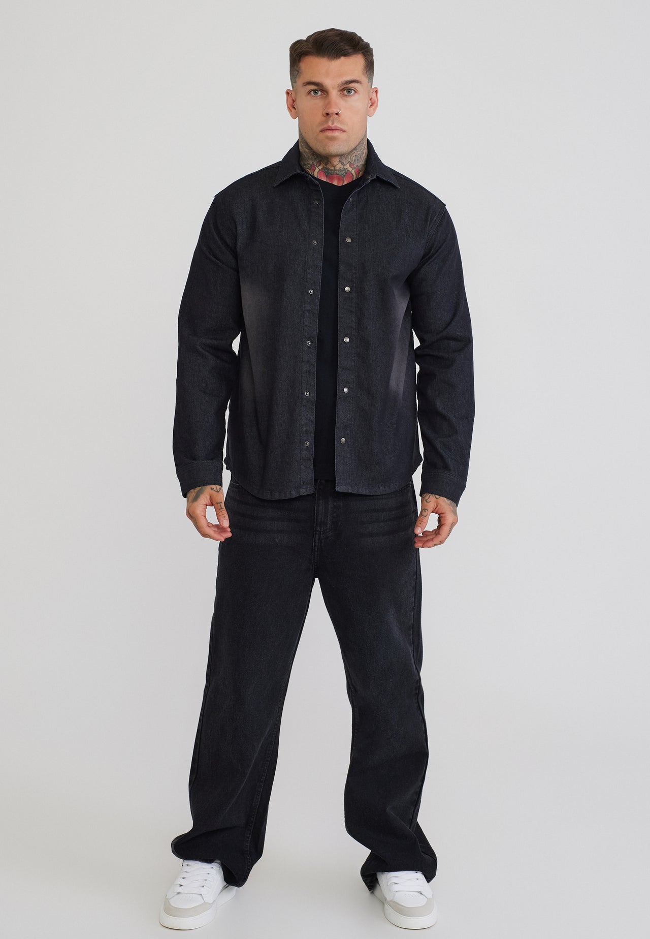 Washed Black Denim Shirt (2)