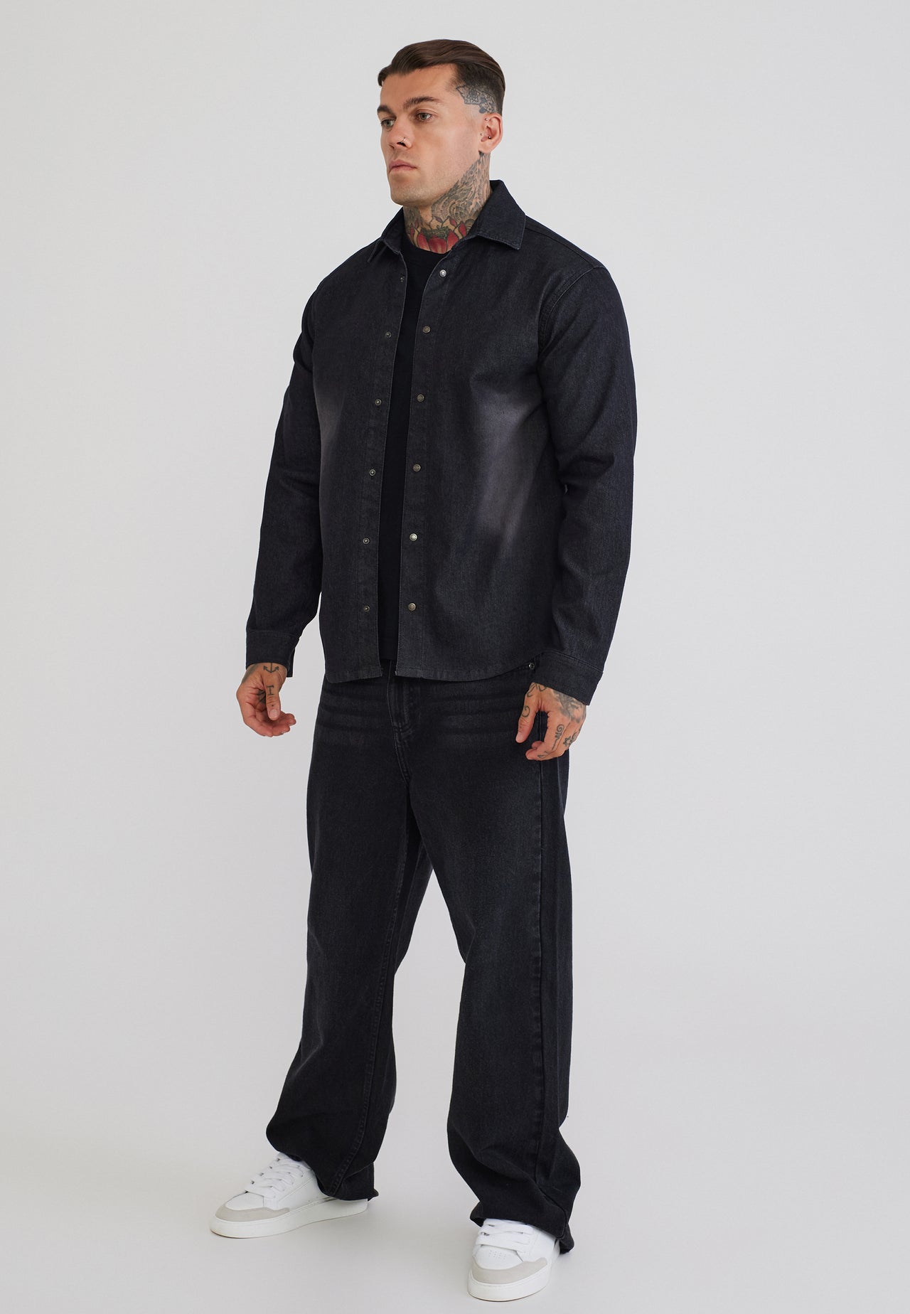 Washed Black Denim Shirt (3)