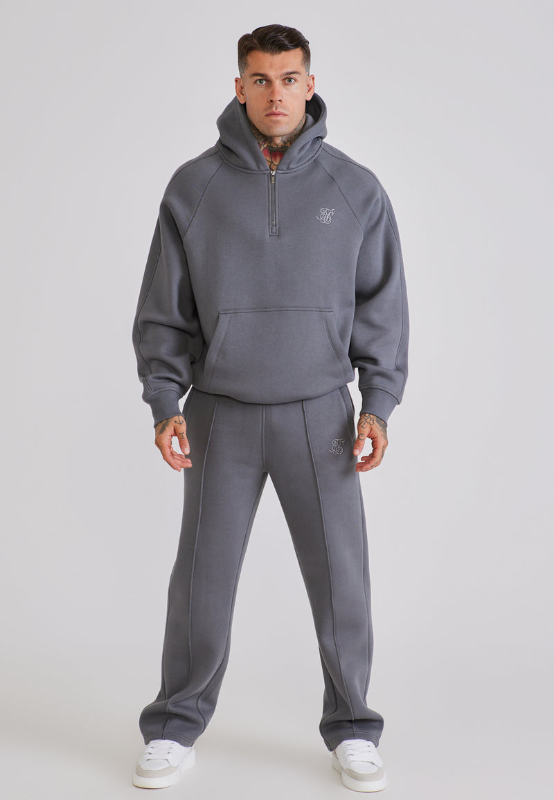 Grey Qtr Zip Hoodie and Joggers Set