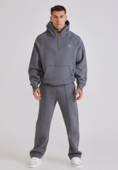 Grey Qtr Zip Hoodie and Joggers Set