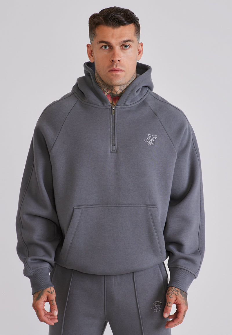 Grey Qtr Zip Hoodie and Joggers Set (1)