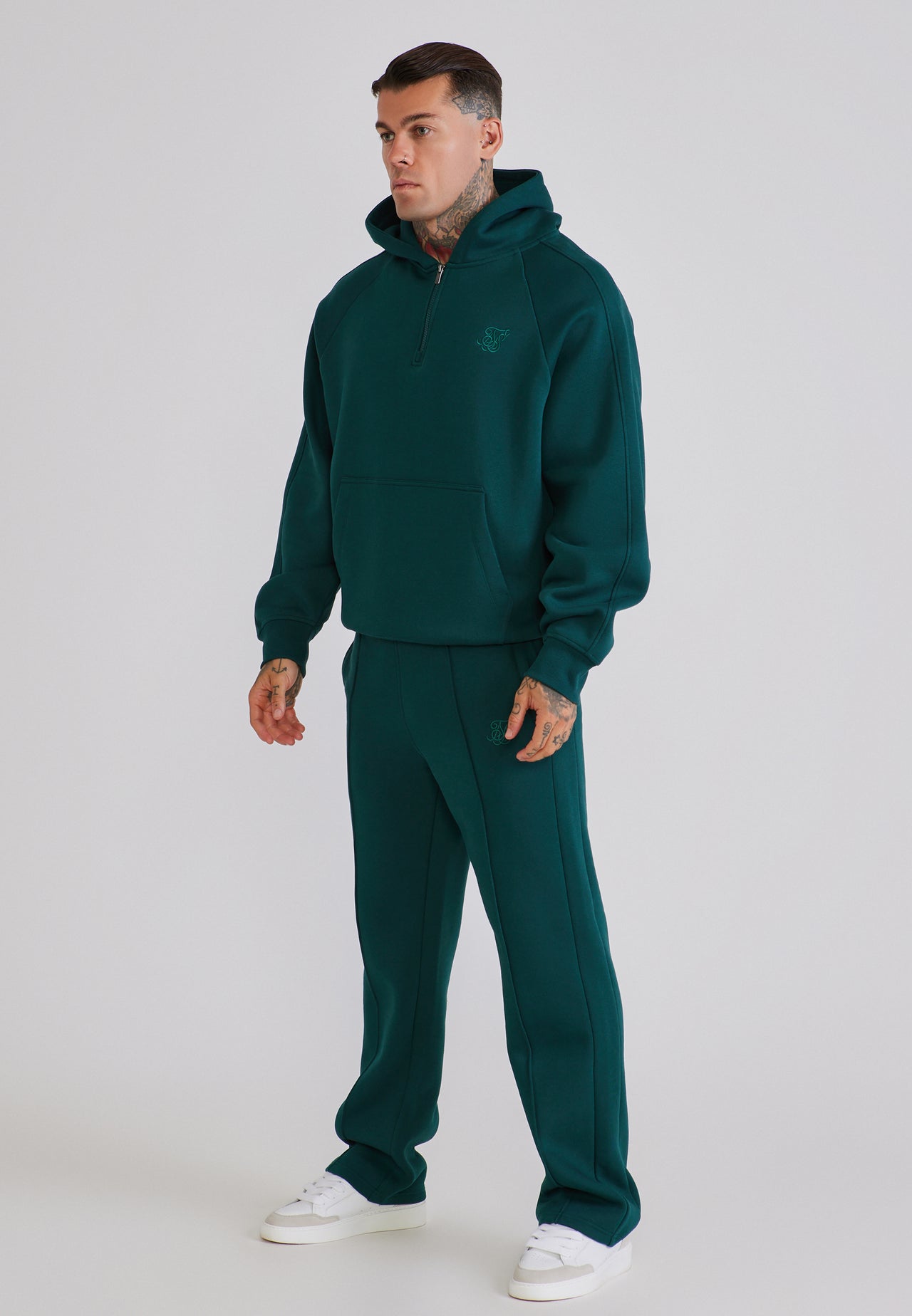 Teal Qtr Zip Hoodie and Joggers Set (3)