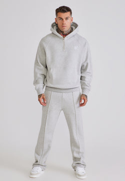 Grey Marl Qtr Zip Hoodie and Joggers Set