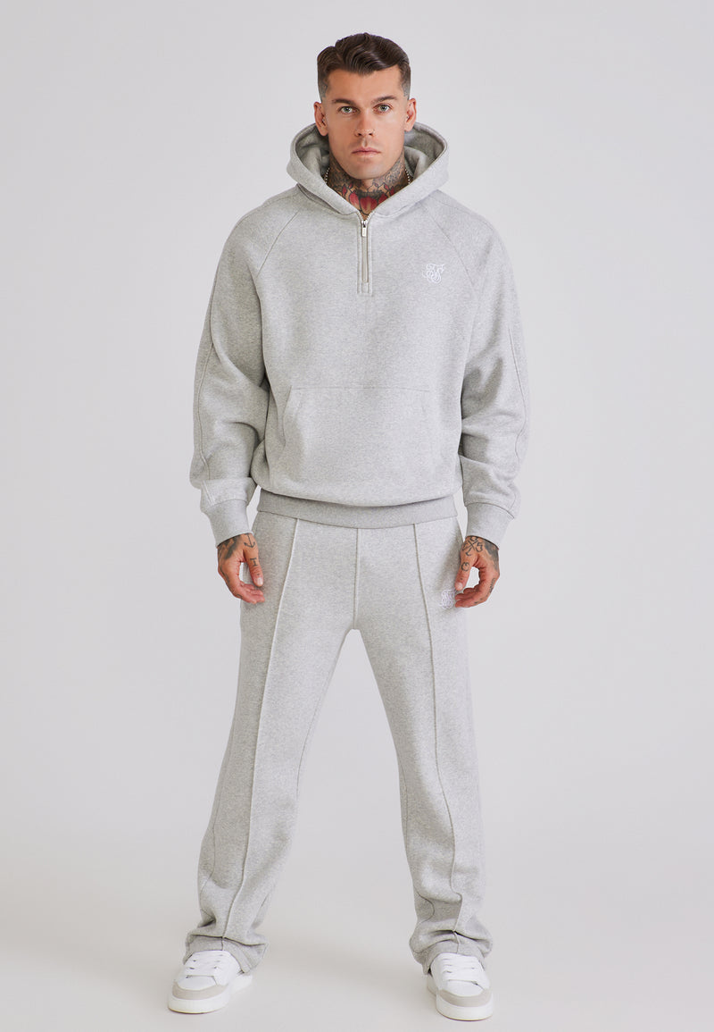 Grey Marl Qtr Zip Hoodie and Joggers Set