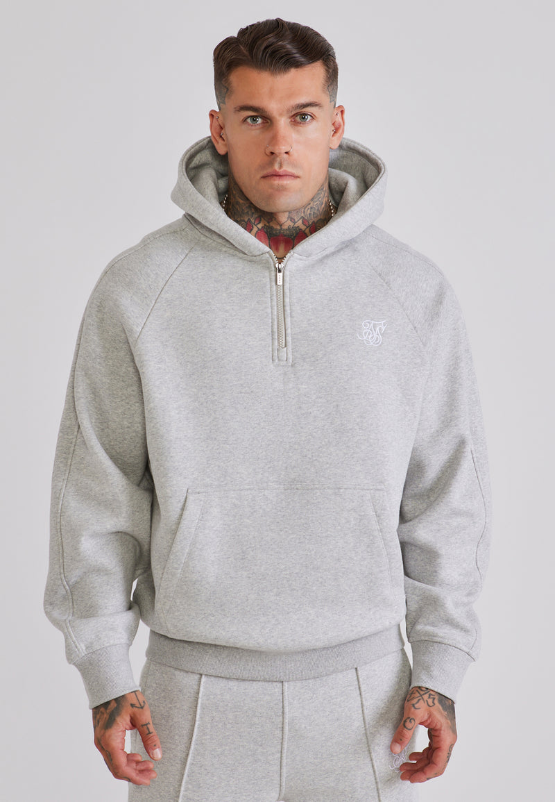 Grey Marl Qtr Zip Hoodie and Joggers Set (1)
