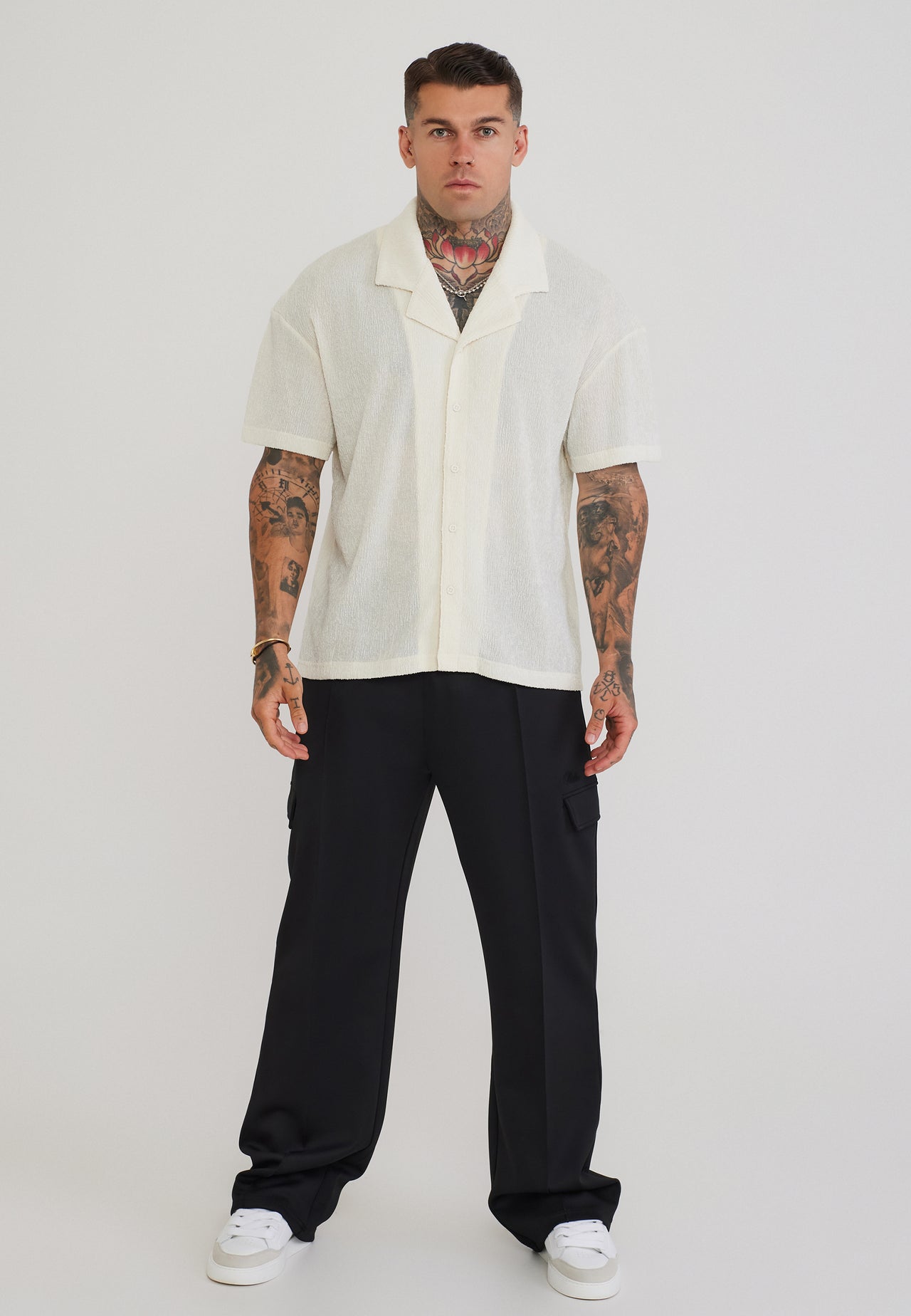 Black Poly Cargo Pants (1)