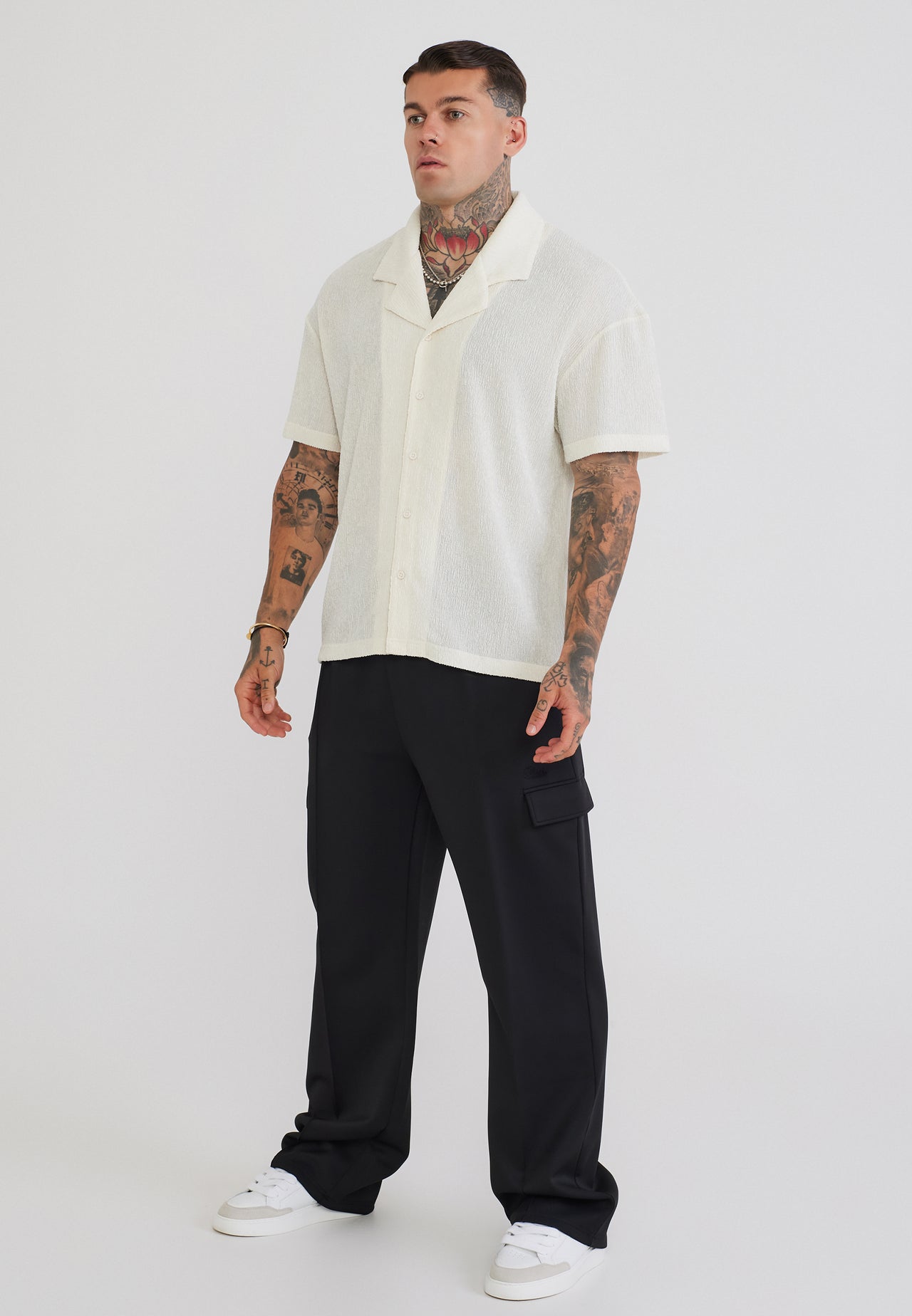 Black Poly Cargo Pants (3)
