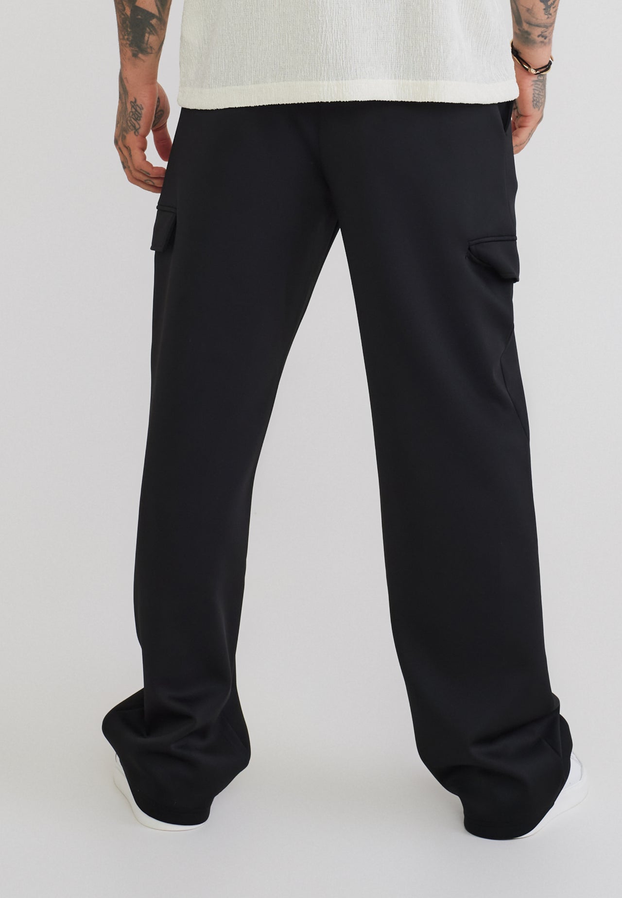 Black Poly Cargo Pants (4)