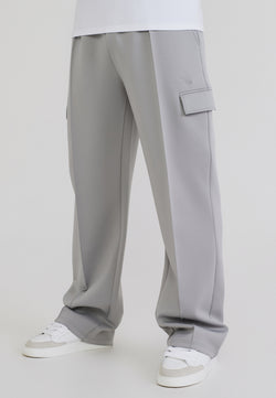 Grey Poly Cargo Pants