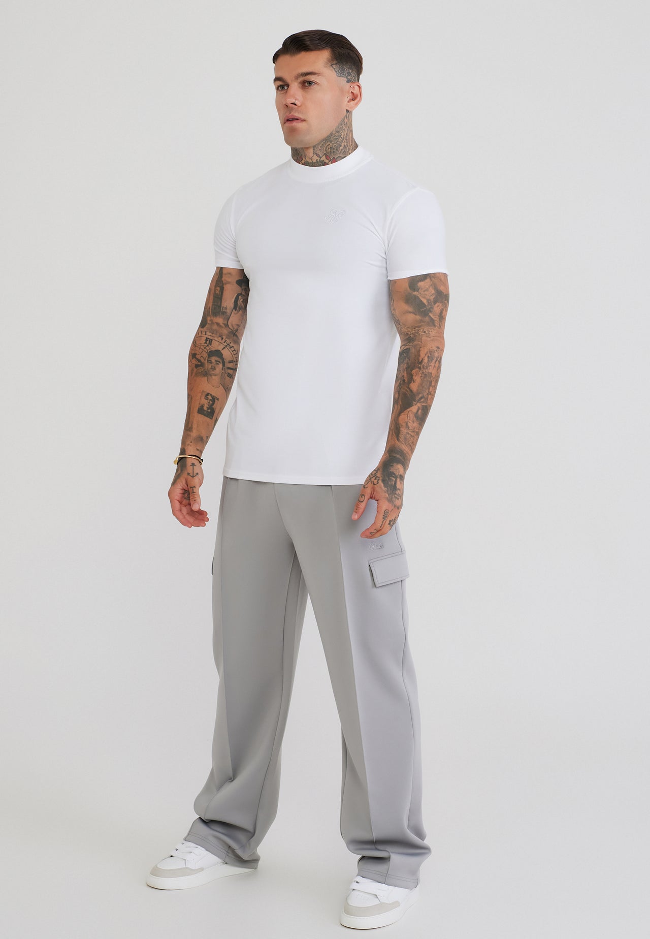 Grey Poly Cargo Pants (3)
