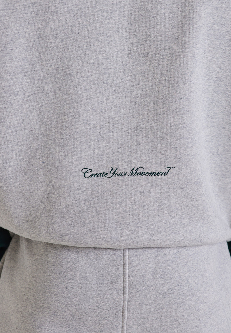 Grey Marl and Teal Graphic Hoodie (1)