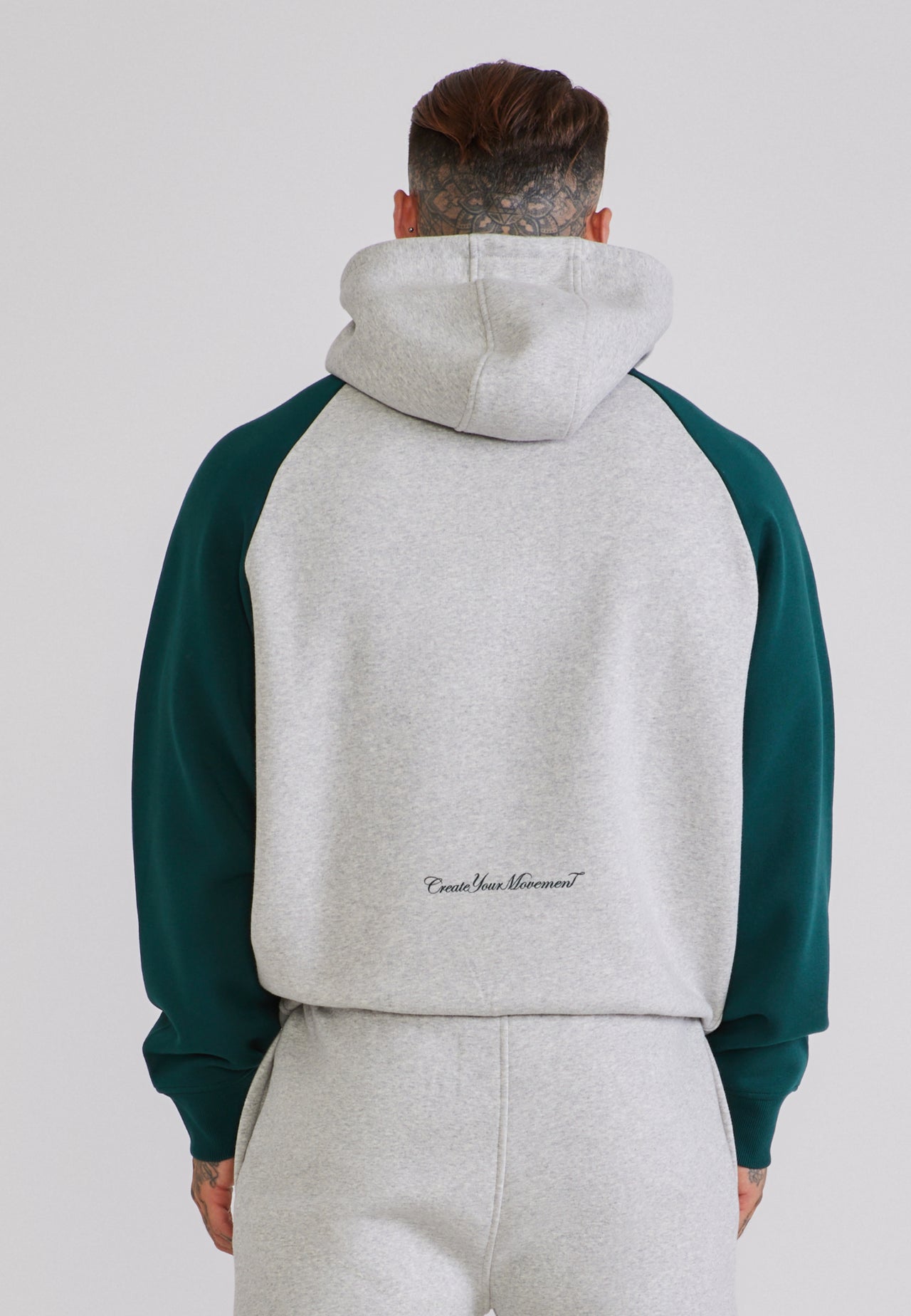 Grey Marl and Teal Graphic Hoodie (4)