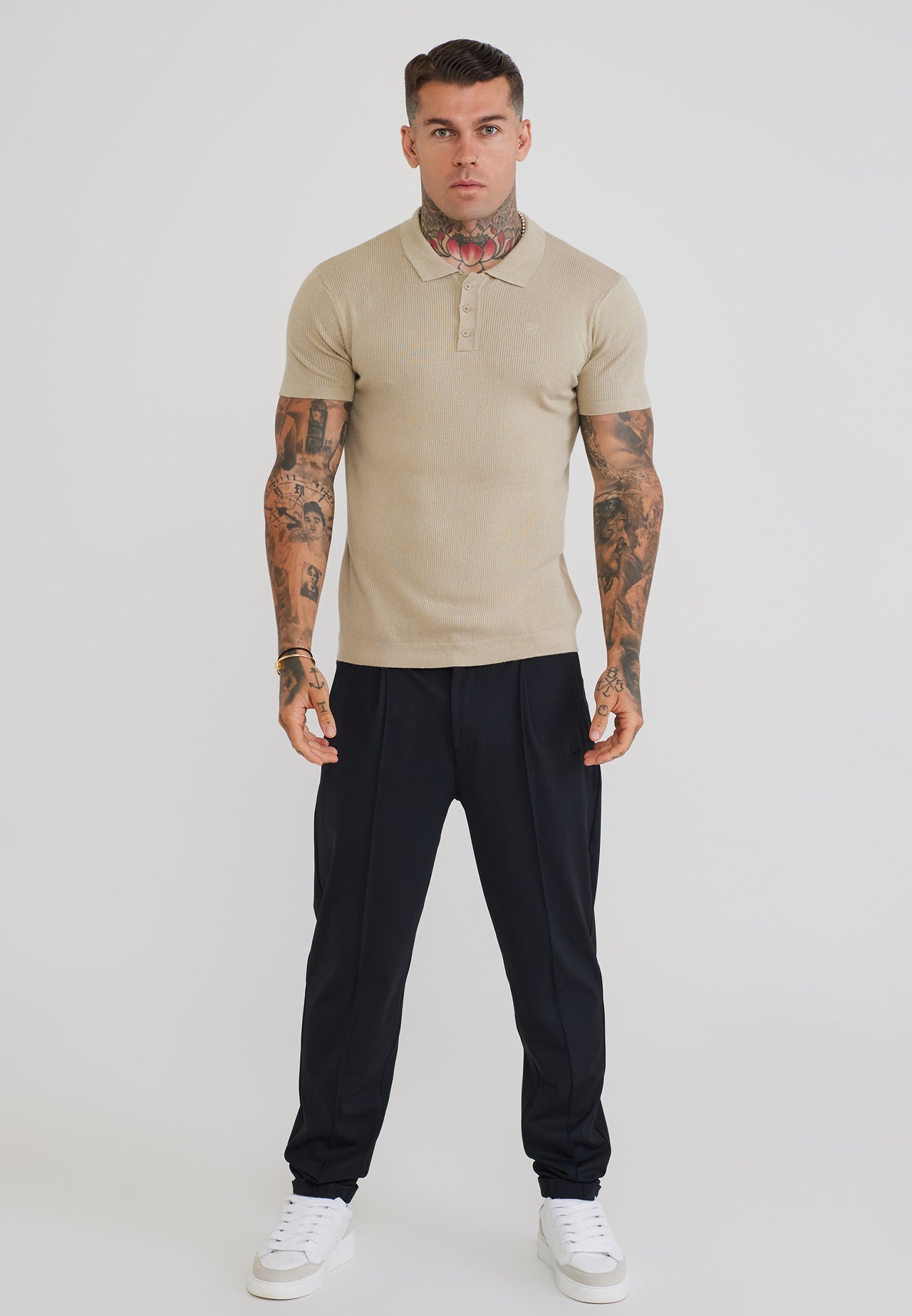 Stone Knitted Polo T-Shirt (2)