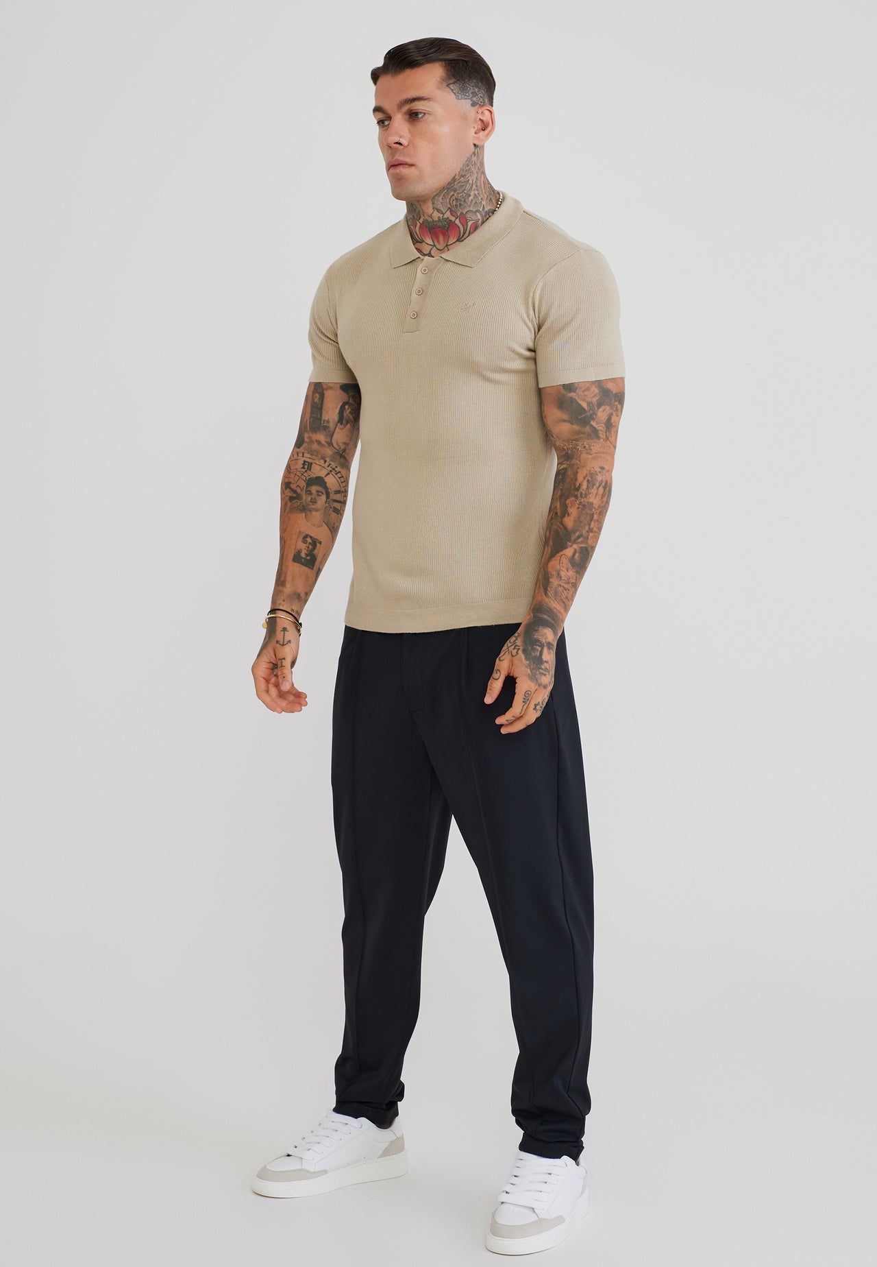 Stone Knitted Polo T-Shirt (3)
