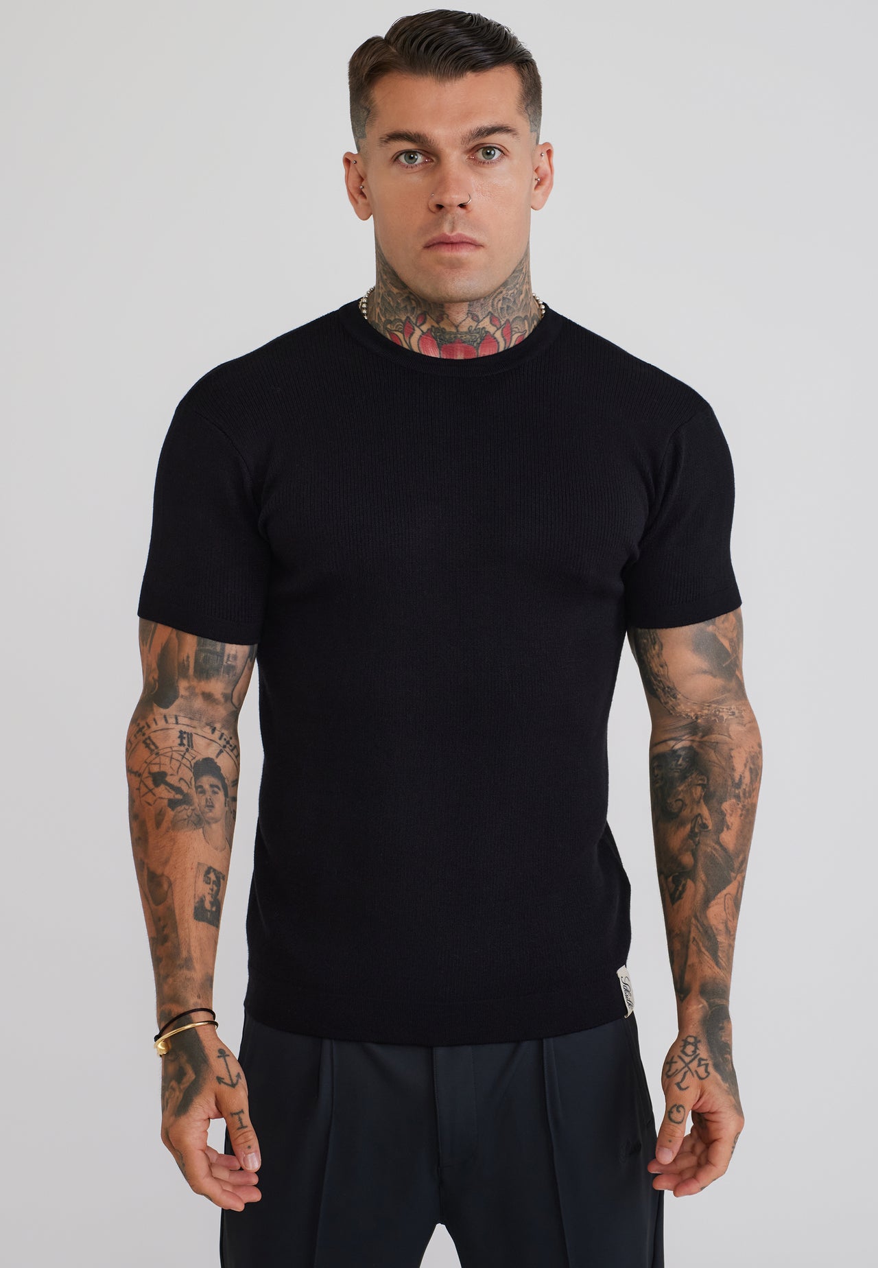 Black Knitted T-Shirt
