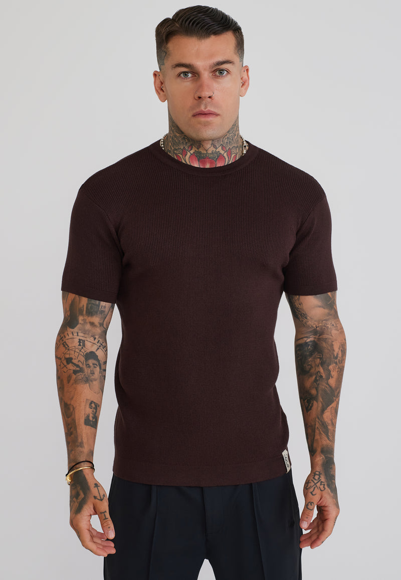 Brown Knitted T-Shirt