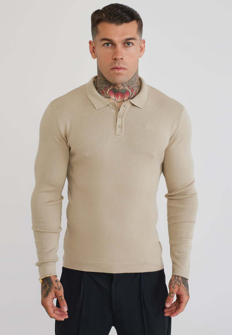 Stone LS Knitted Polo T-Shirt