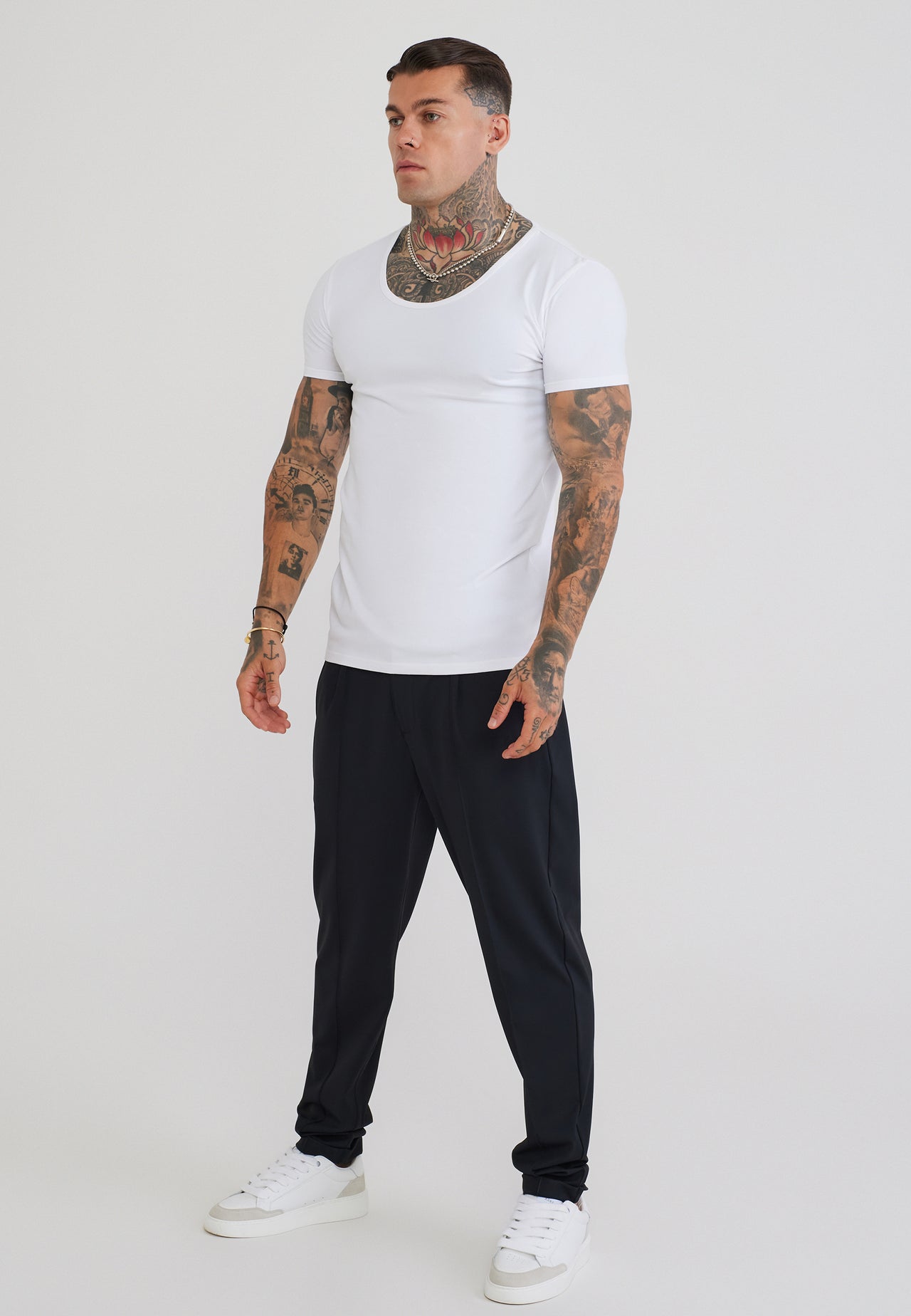 White Scoop Neck T-Shirt (3)