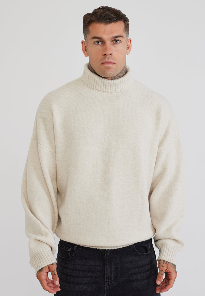 Ecru Roll Neck Sweater