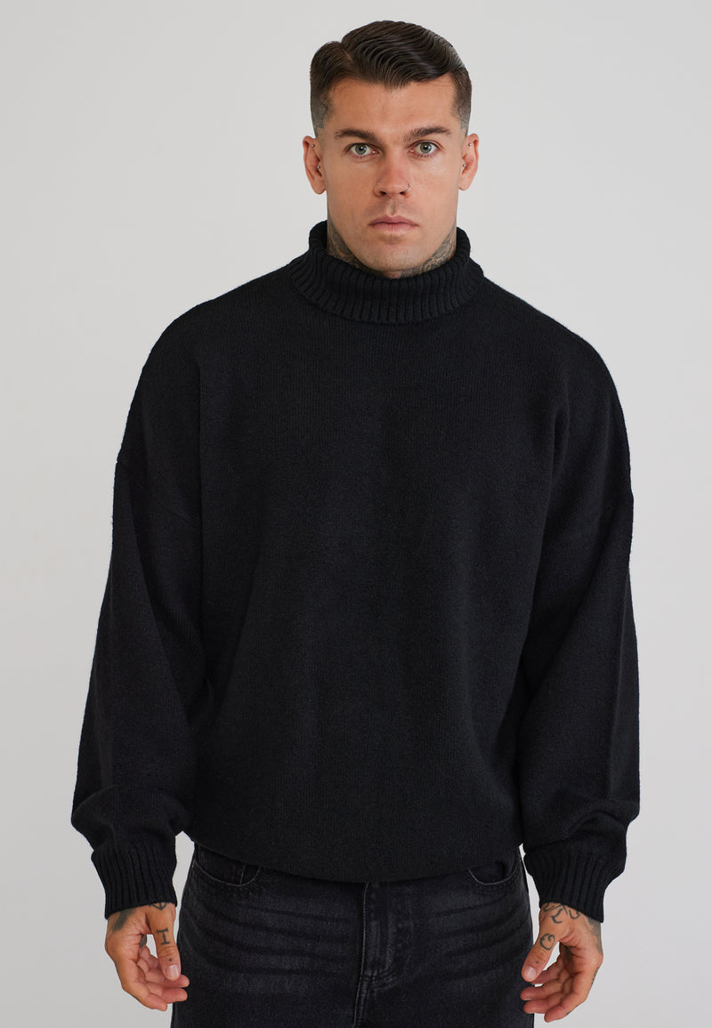 Black Roll Neck Sweater