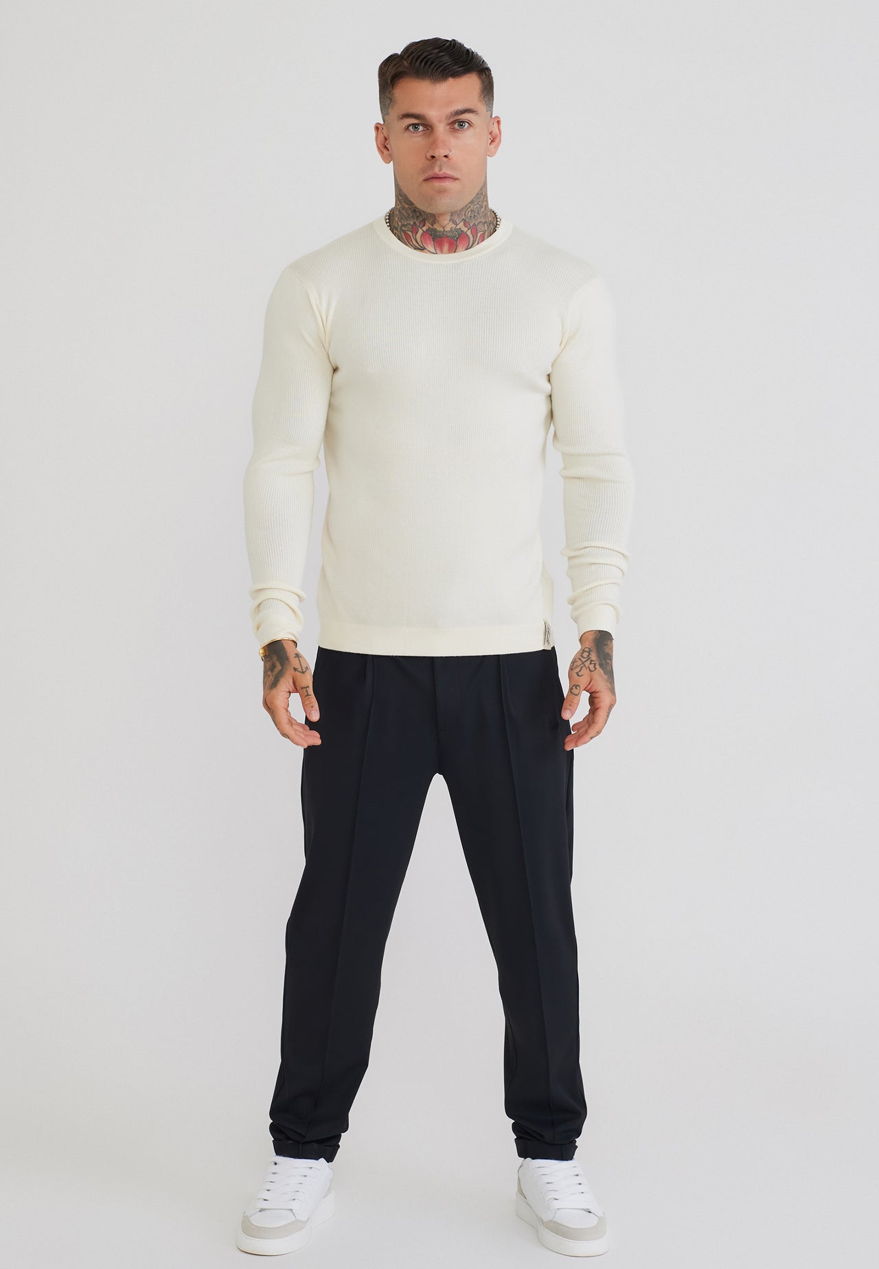 Ecru LS Knitted T-Shirt (2)