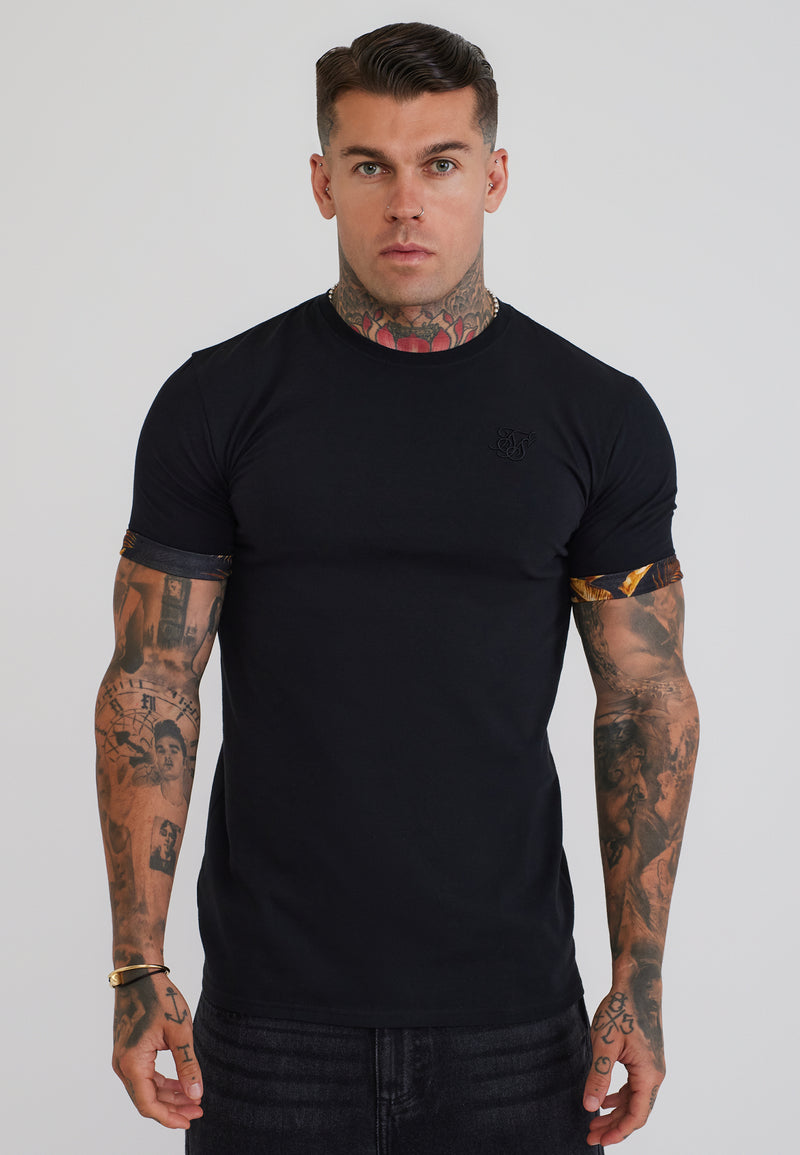 Black Roll Sleeve T-Shirt